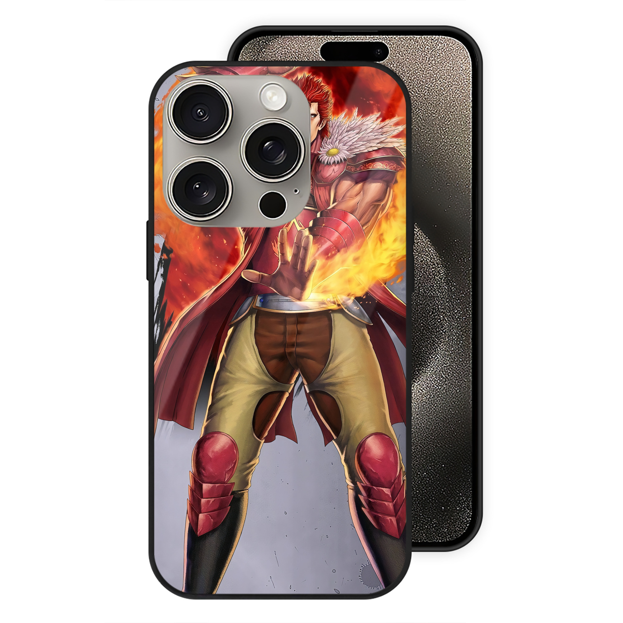 （画像用） 北斗の拳 Fist of the North Star 【iPhone15Pro対応】スマホケース 耐衝撃＆黄変防止 背面ガラス