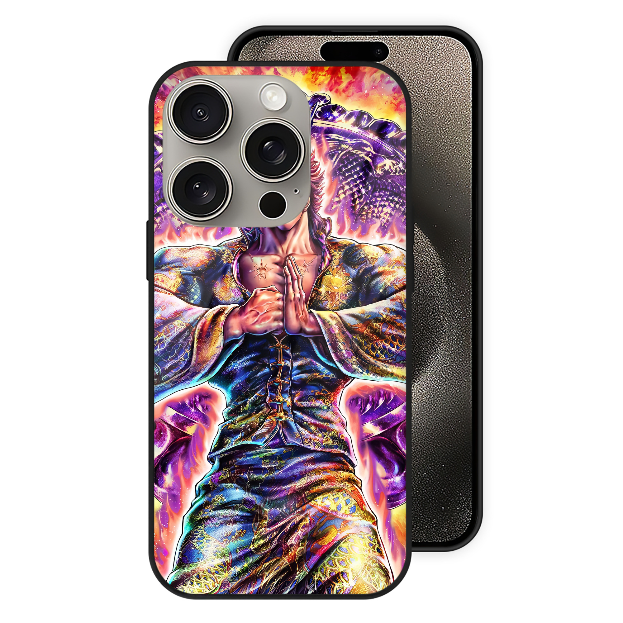 （画像用） 北斗の拳 Fist of the North Star 【iPhone15Pro対応】スマホケース 耐衝撃＆黄変防止 背面ガラス
