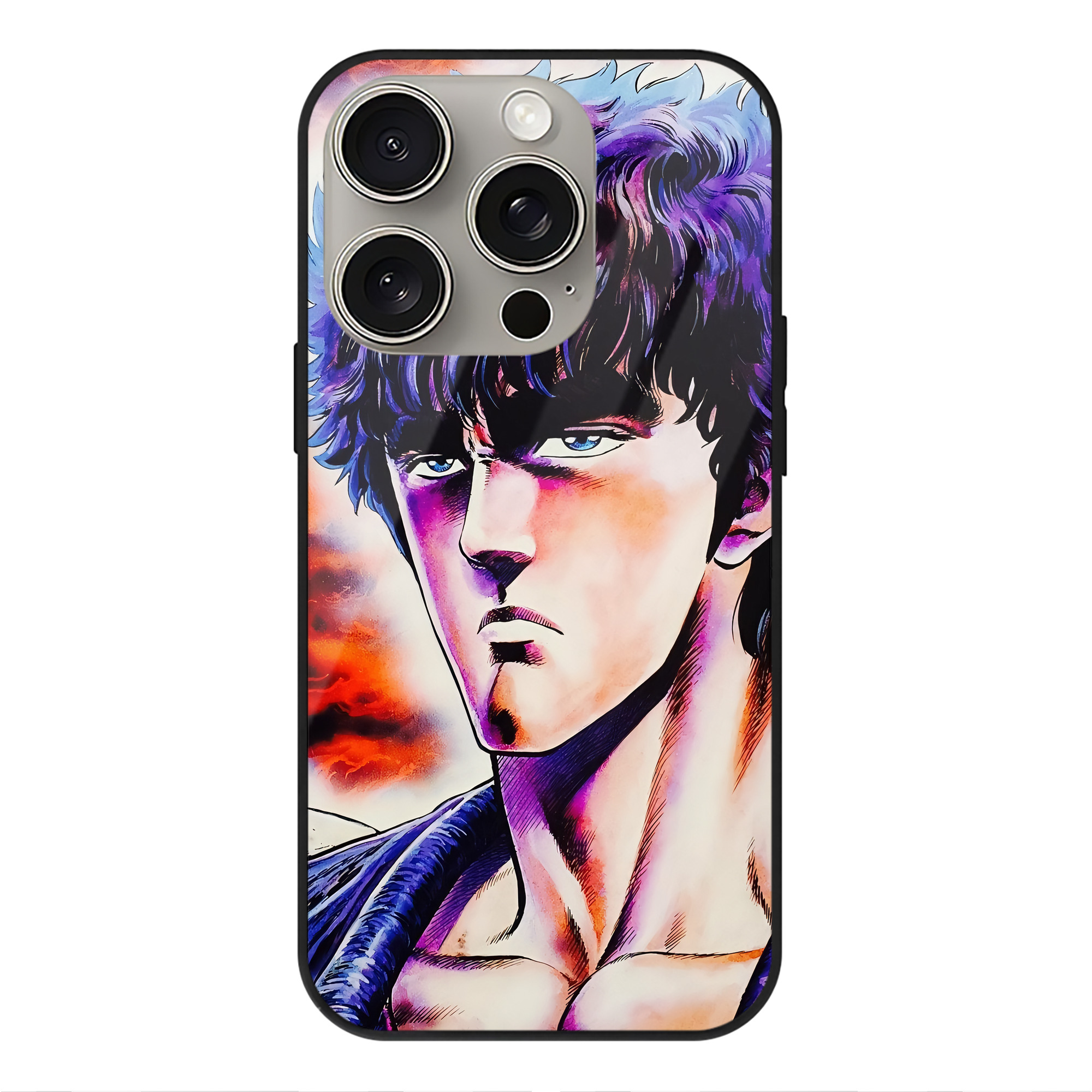 （画像用） 北斗の拳 Fist of the North Star 【iPhone15Pro対応】スマホケース 耐衝撃＆黄変防止 背面ガラス