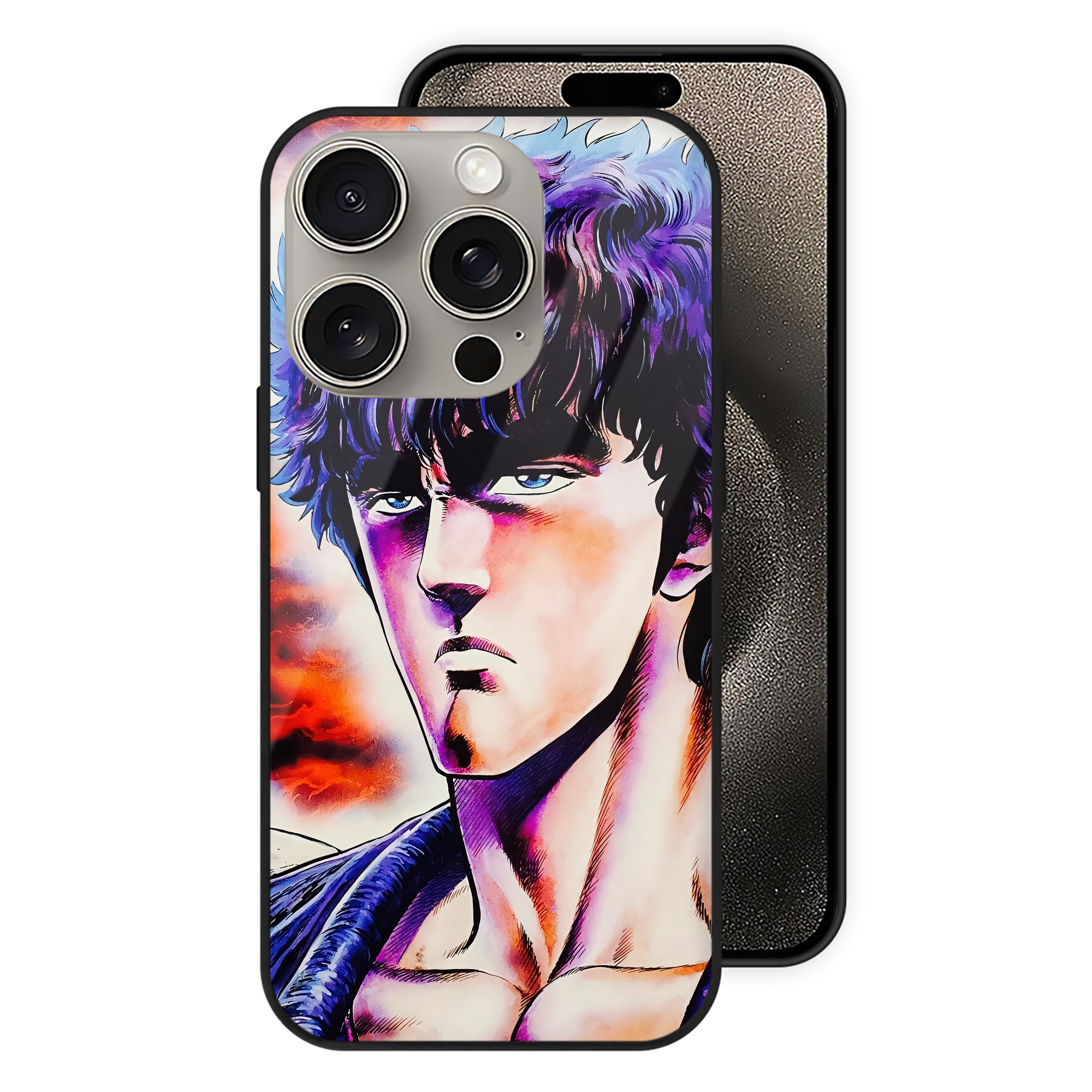 （画像用） 北斗の拳 Fist of the North Star 【iPhone15Pro対応】スマホケース 耐衝撃＆黄変防止 背面ガラス