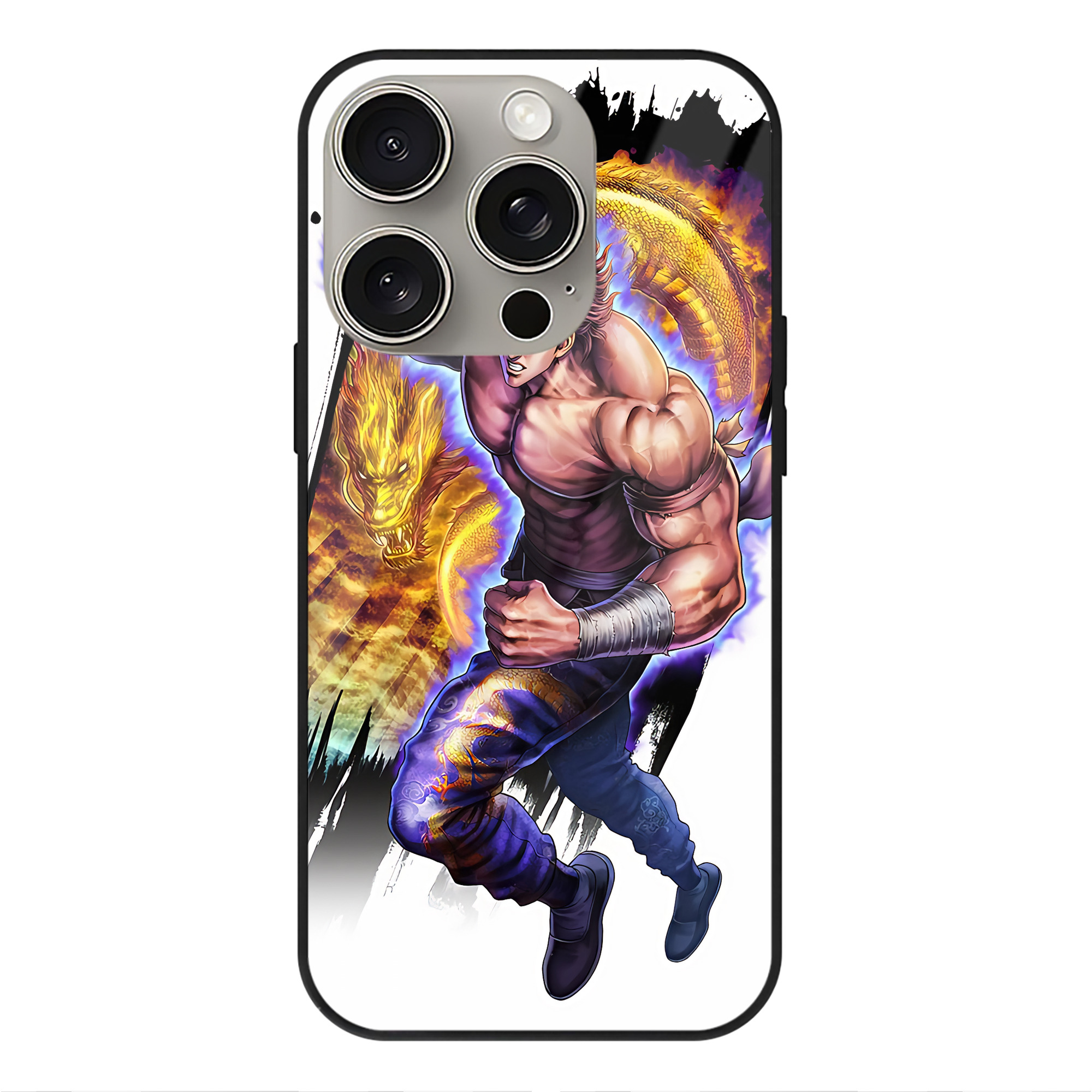 （画像用） 北斗の拳 Fist of the North Star 【iPhone15Pro対応】スマホケース 耐衝撃＆黄変防止 背面ガラス