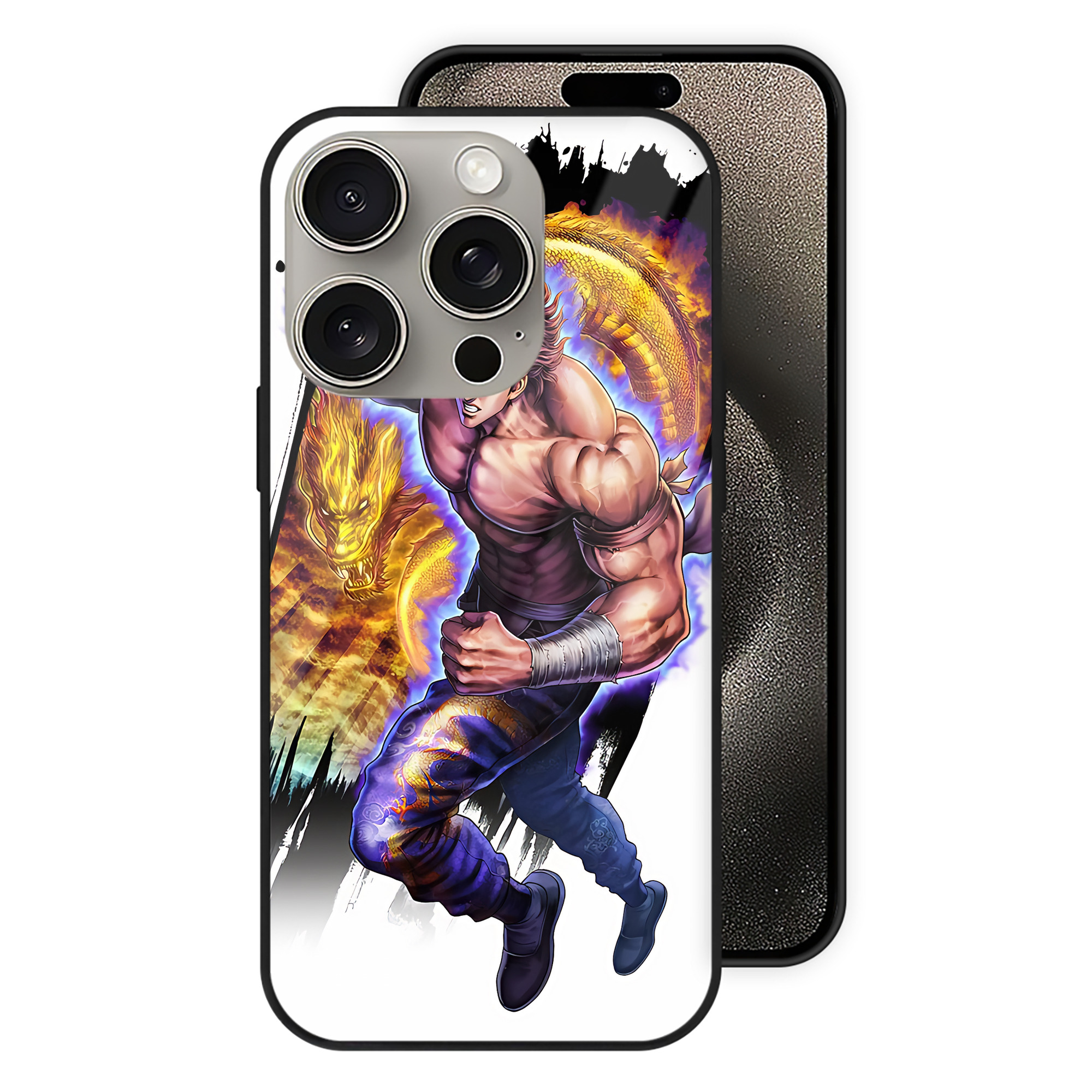 （画像用） 北斗の拳 Fist of the North Star 【iPhone15Pro対応】スマホケース 耐衝撃＆黄変防止 背面ガラス