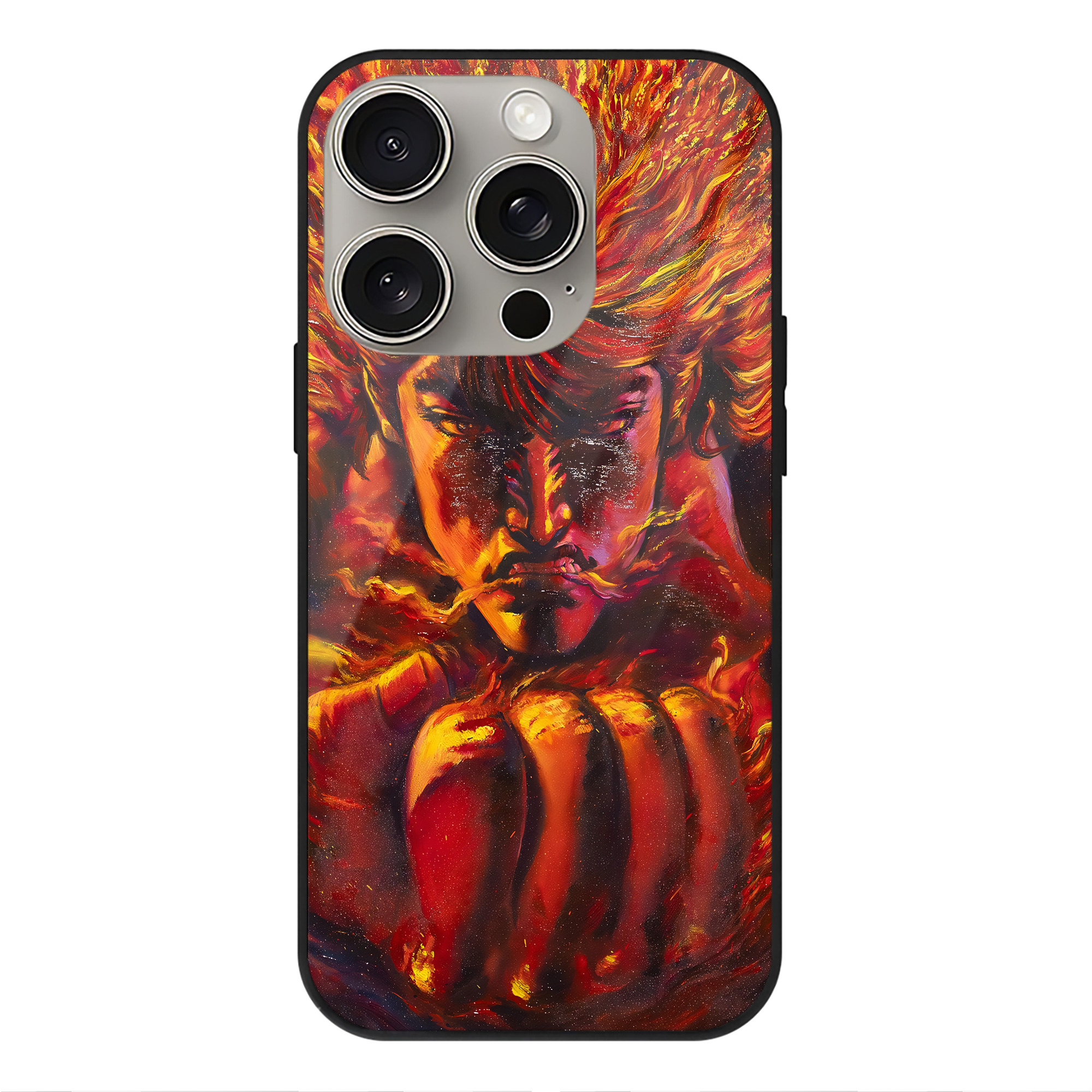 （画像用） 北斗の拳 Fist of the North Star 【iPhone15Pro対応】スマホケース 耐衝撃＆黄変防止 背面ガラス