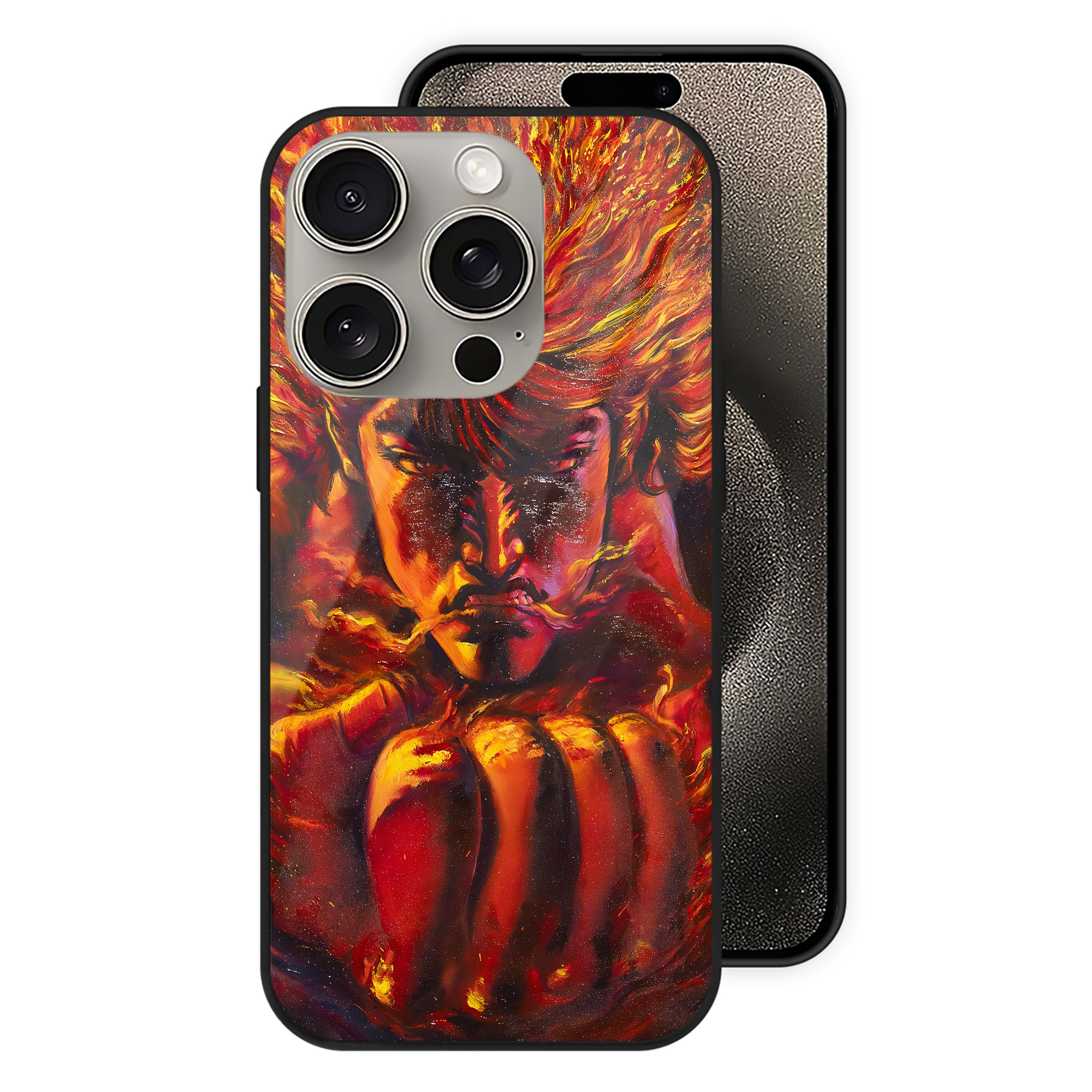 （画像用） 北斗の拳 Fist of the North Star 【iPhone15Pro対応】スマホケース 耐衝撃＆黄変防止 背面ガラス