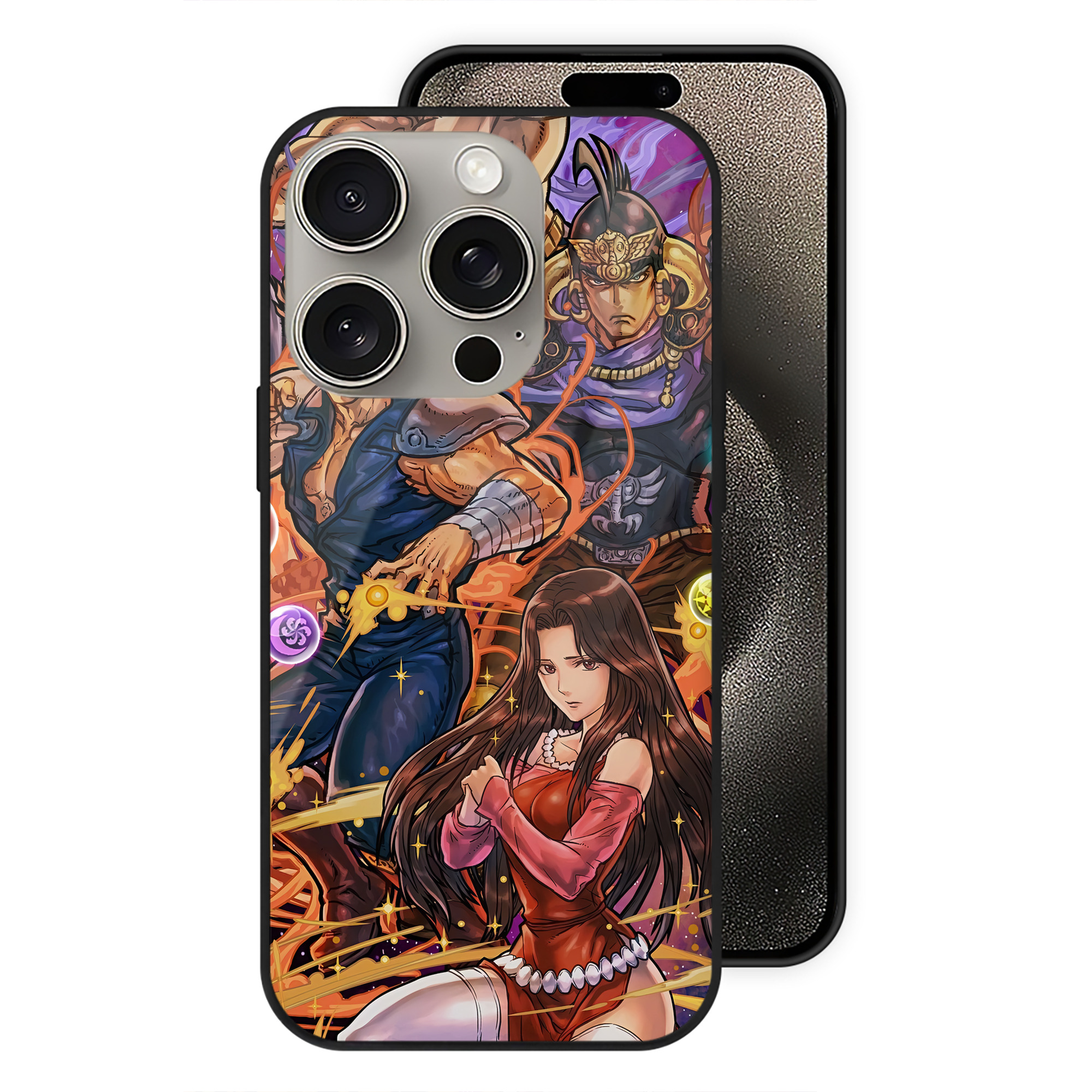 （画像用） 北斗の拳 Fist of the North Star 【iPhone15Pro対応】スマホケース 耐衝撃＆黄変防止 背面ガラス