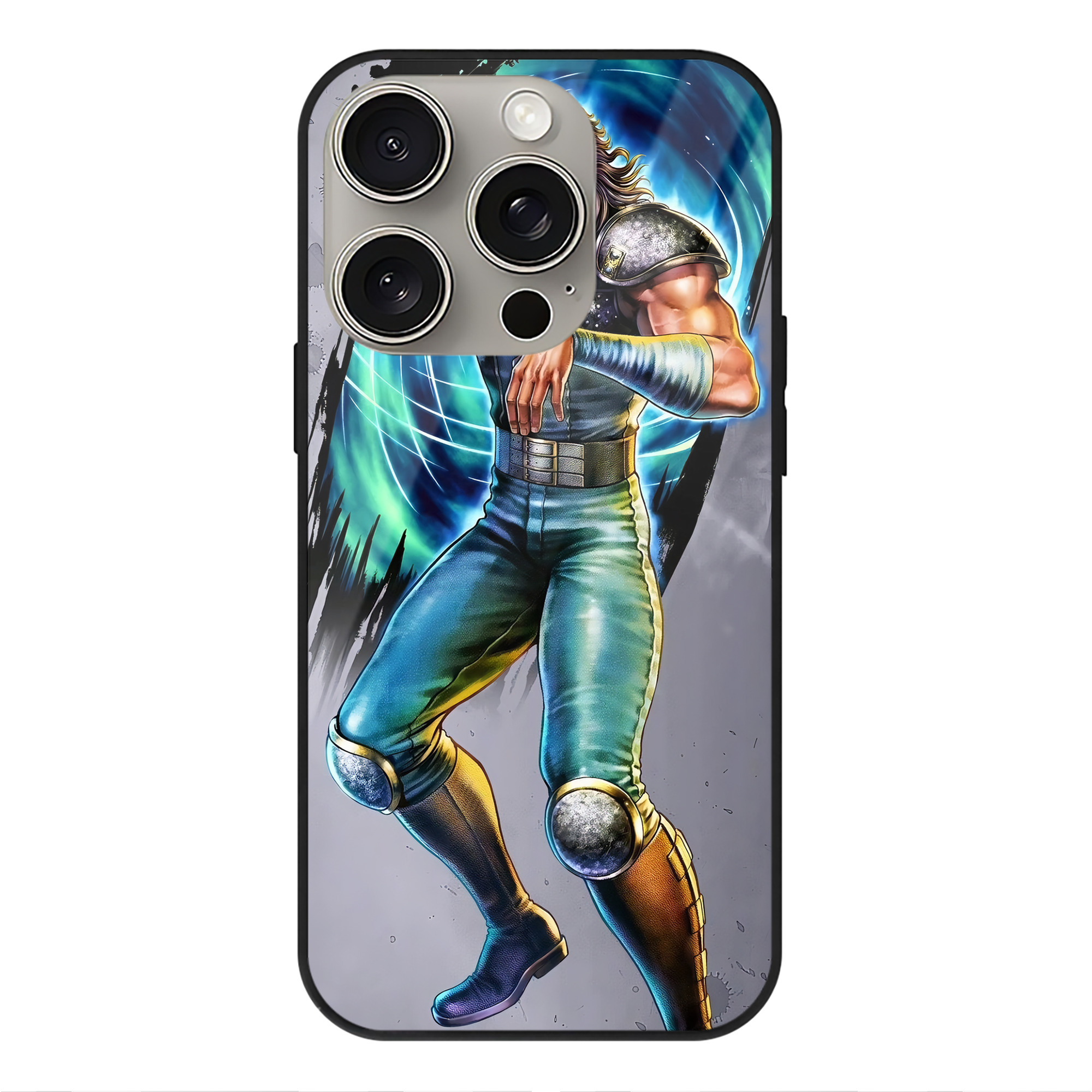 （画像用） 北斗の拳 Fist of the North Star 【iPhone15Pro対応】スマホケース 耐衝撃＆黄変防止 背面ガラス