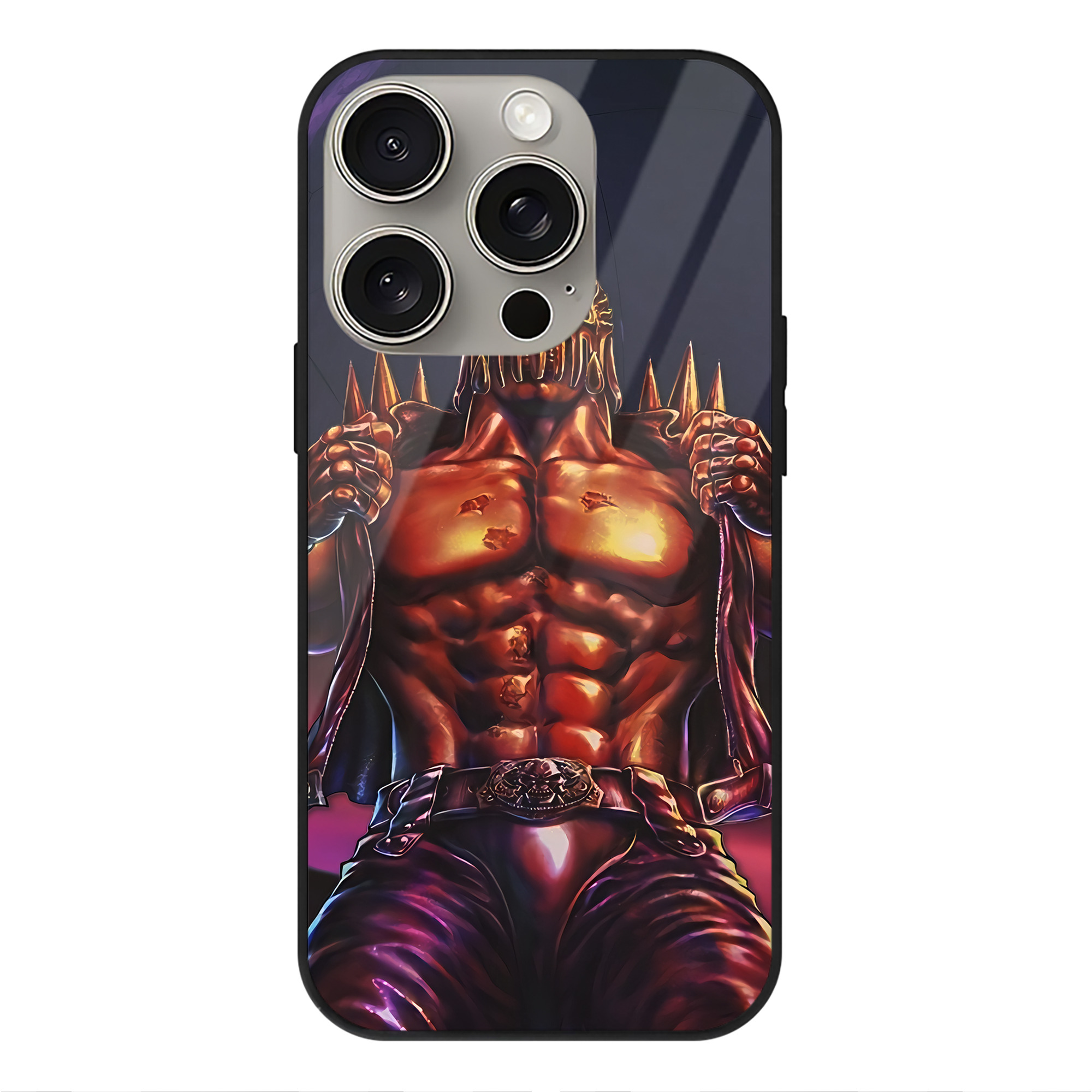 （画像用） 北斗の拳 Fist of the North Star 【iPhone15Pro対応】スマホケース 耐衝撃＆黄変防止 背面ガラス