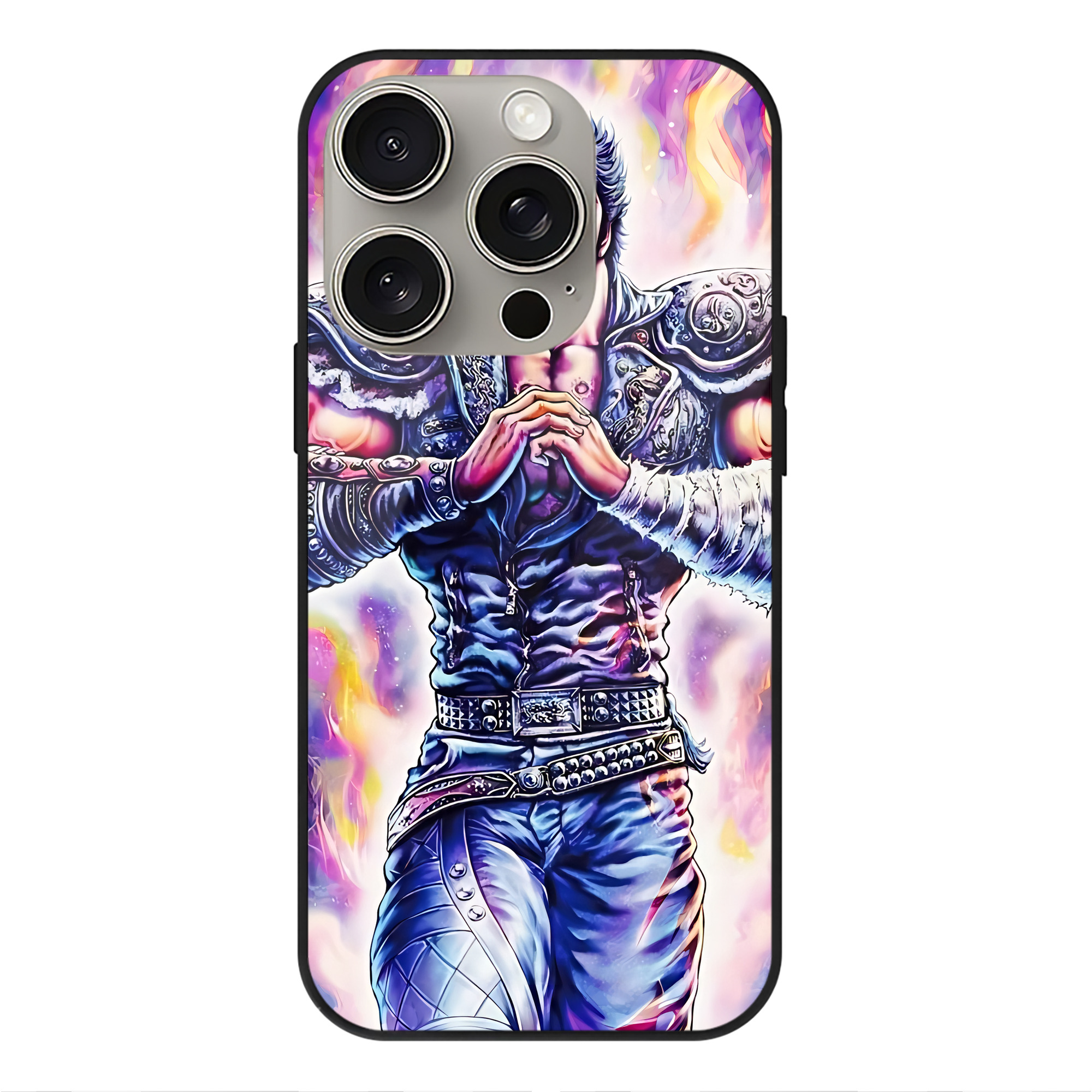 （画像用） 北斗の拳 Fist of the North Star 【iPhone15Pro対応】スマホケース 耐衝撃＆黄変防止 背面ガラス