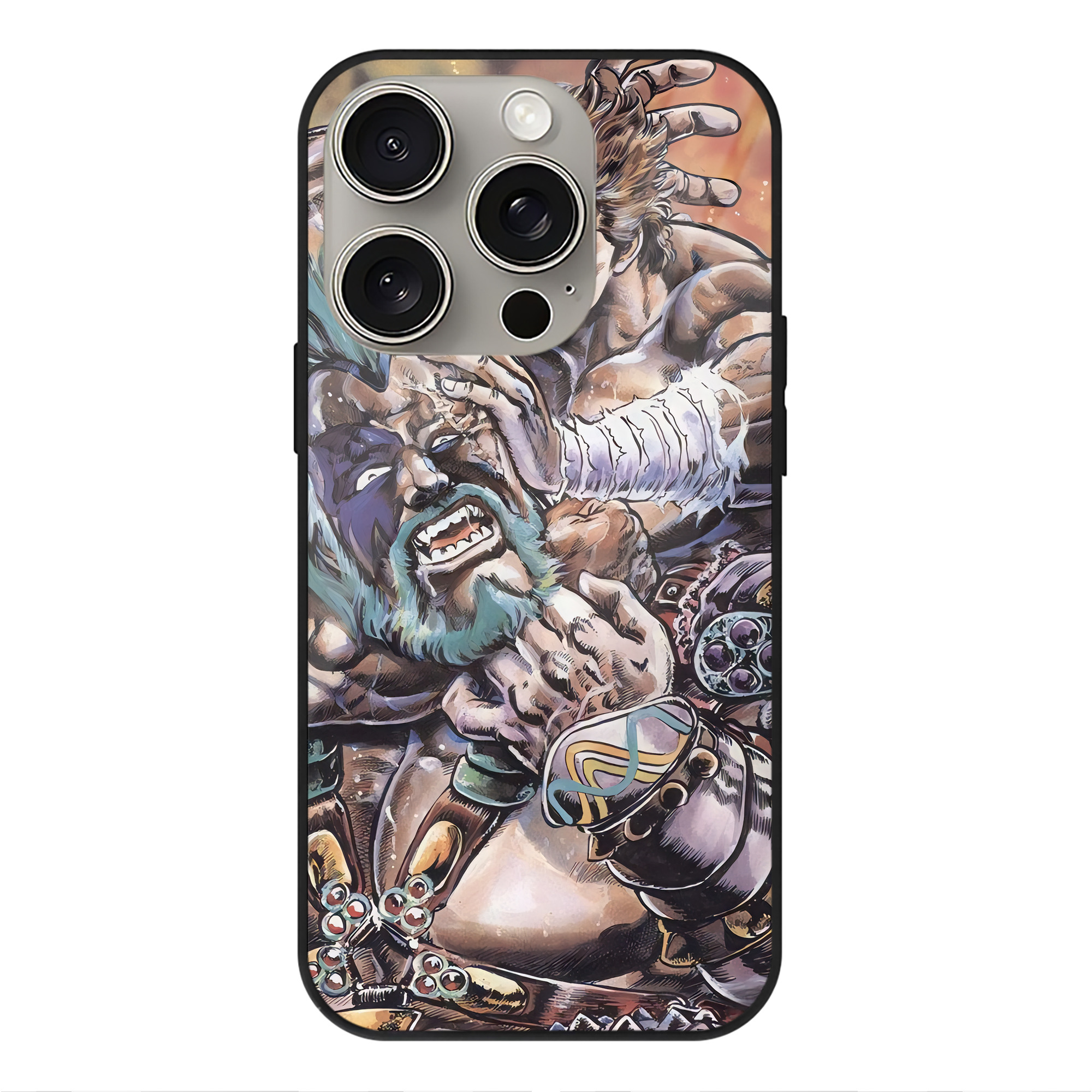 （画像用） 北斗の拳 Fist of the North Star 【iPhone15Pro対応】スマホケース 耐衝撃＆黄変防止 背面ガラス