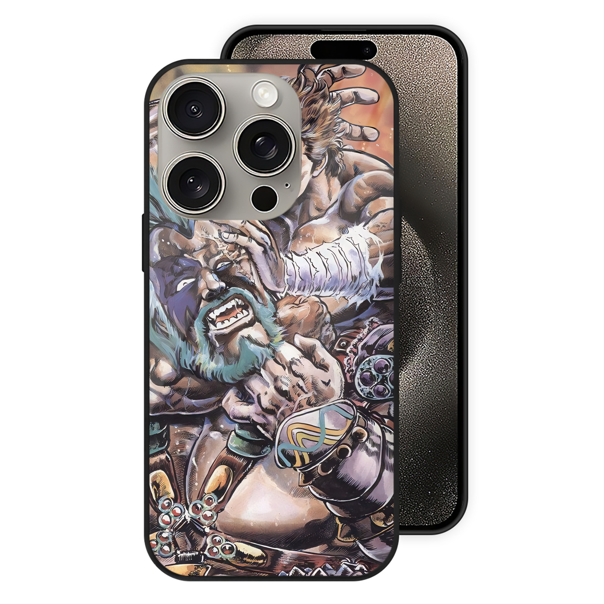（画像用） 北斗の拳 Fist of the North Star 【iPhone15Pro対応】スマホケース 耐衝撃＆黄変防止 背面ガラス