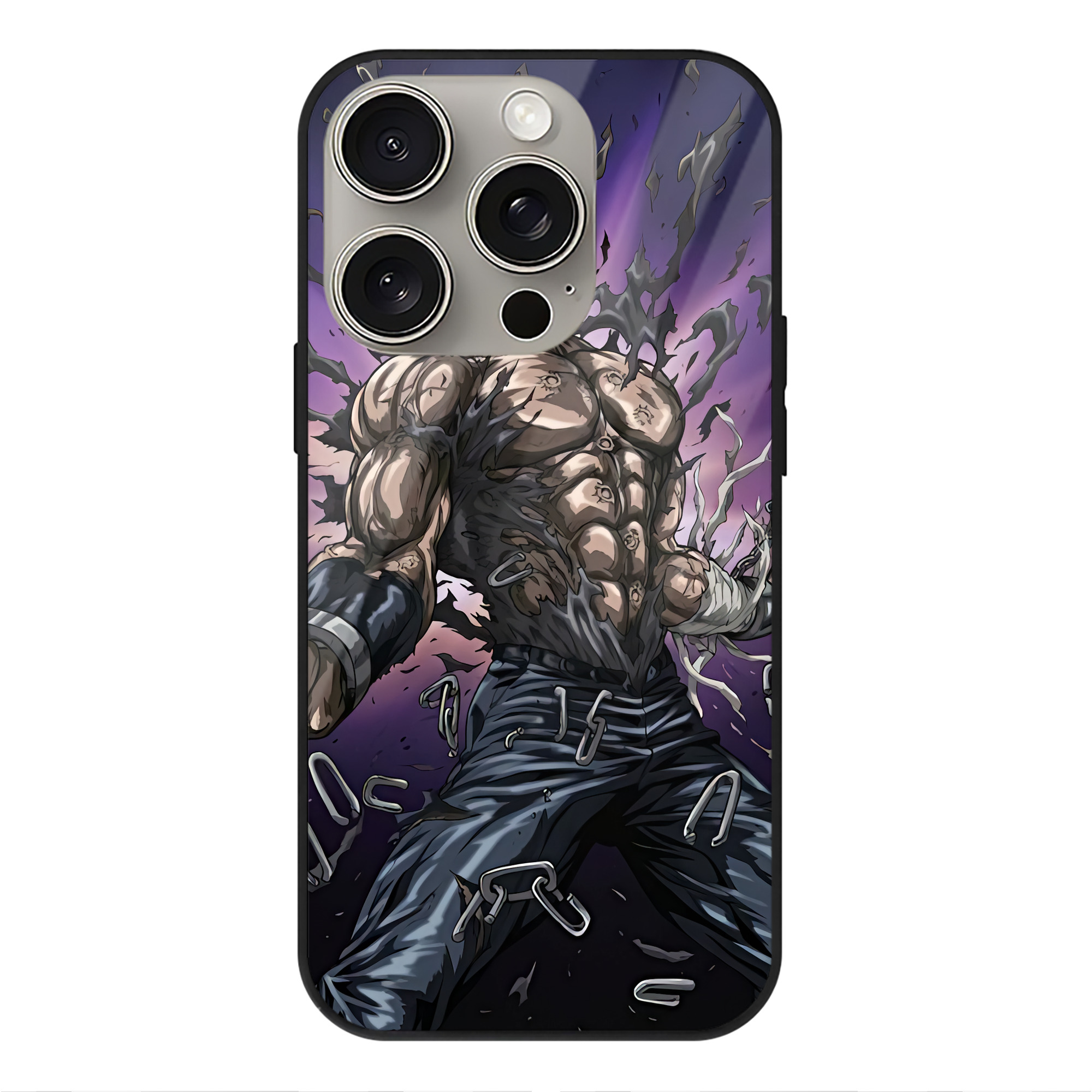 （画像用） 北斗の拳 Fist of the North Star 【iPhone15Pro対応】スマホケース 耐衝撃＆黄変防止 背面ガラス