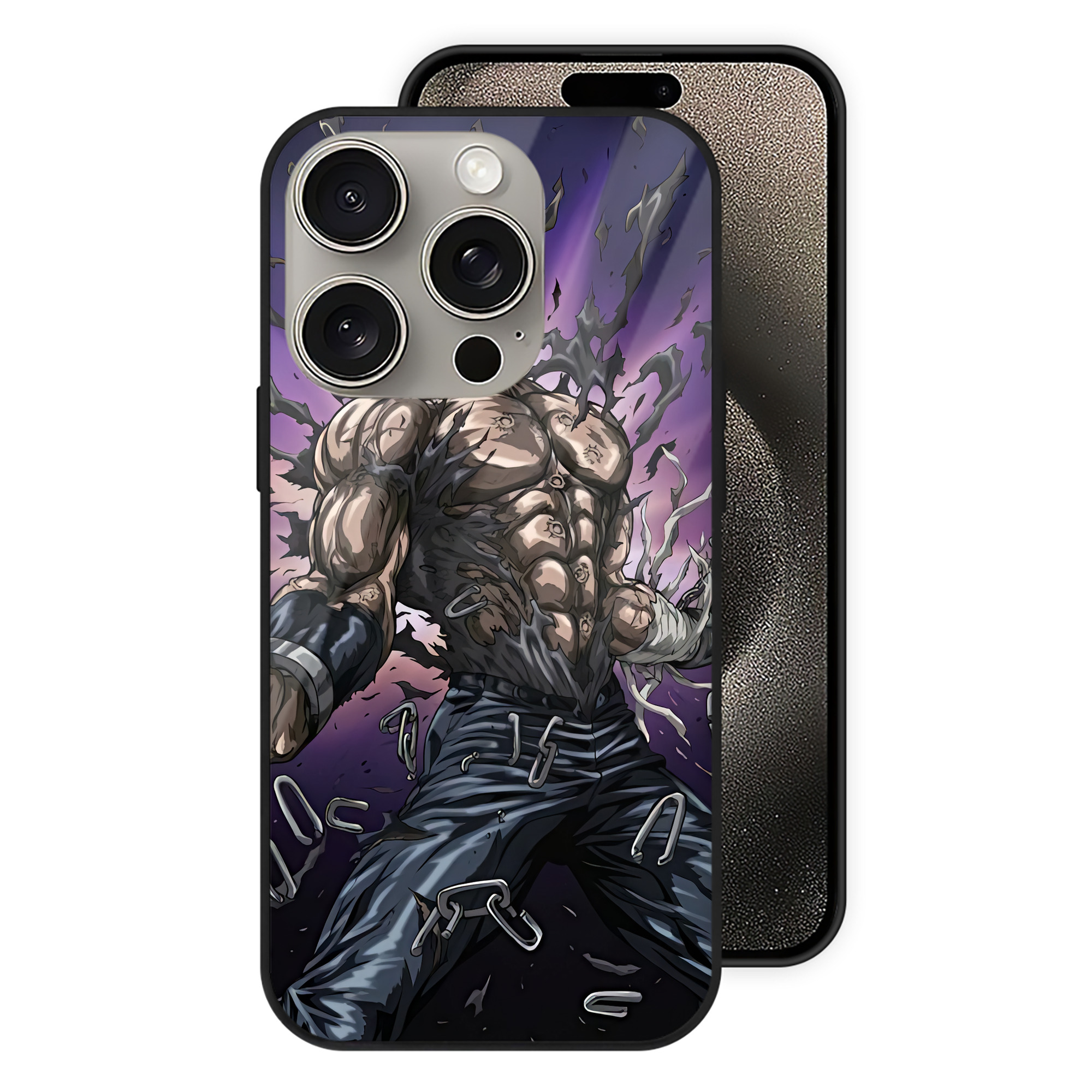 （画像用） 北斗の拳 Fist of the North Star 【iPhone15Pro対応】スマホケース 耐衝撃＆黄変防止 背面ガラス