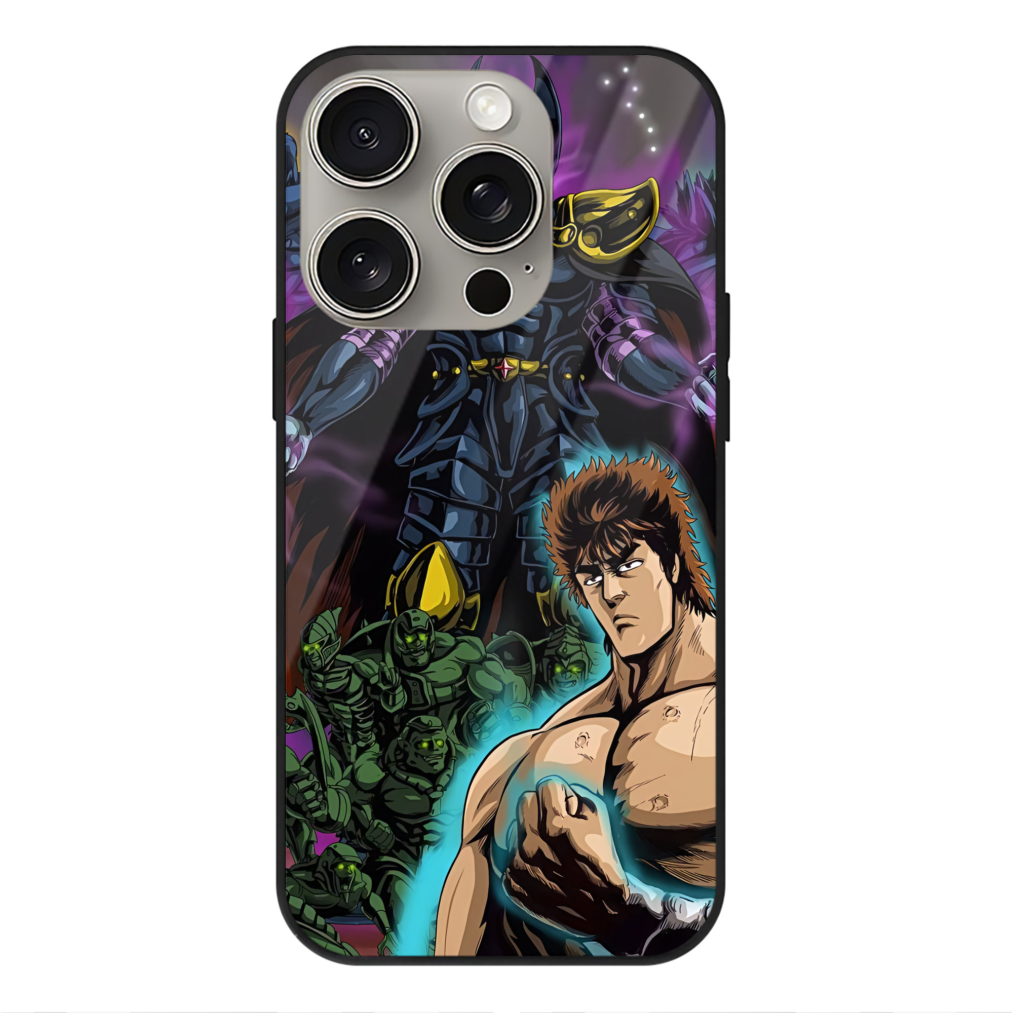 （画像用） 北斗の拳 Fist of the North Star 【iPhone15Pro対応】スマホケース 耐衝撃＆黄変防止 背面ガラス