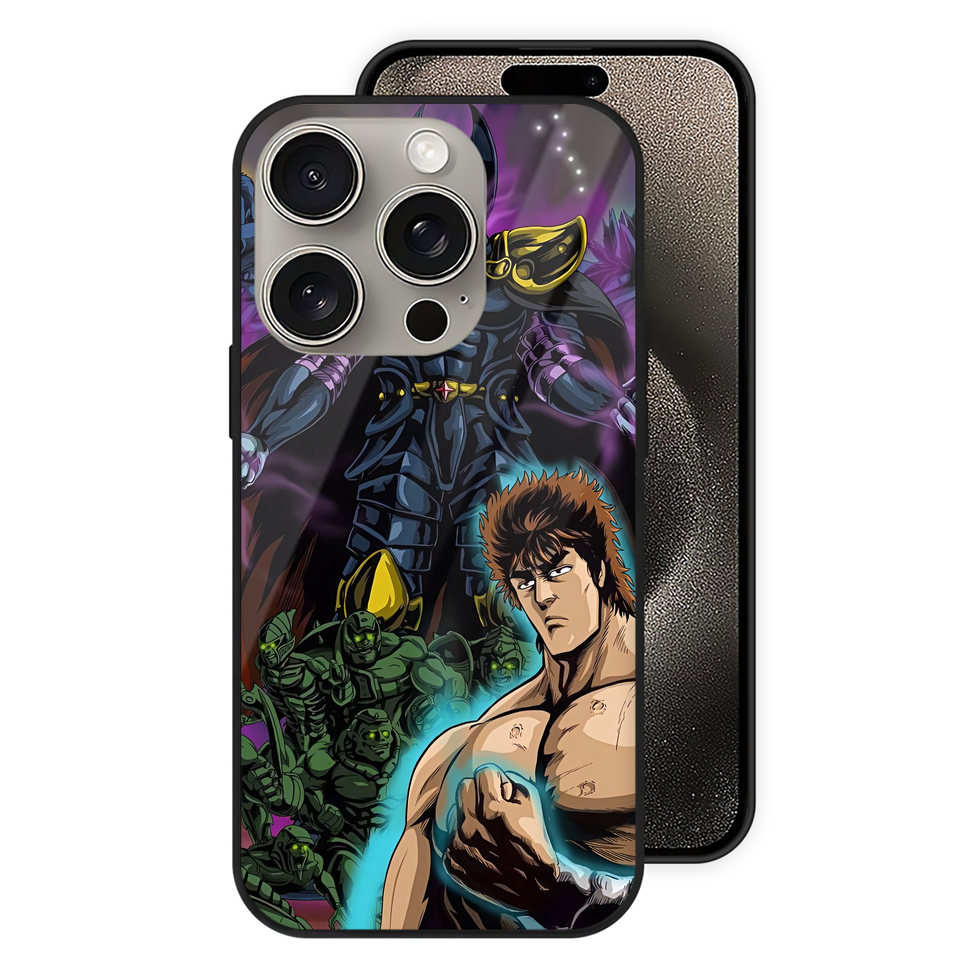 （画像用） 北斗の拳 Fist of the North Star 【iPhone15Pro対応】スマホケース 耐衝撃＆黄変防止 背面ガラス