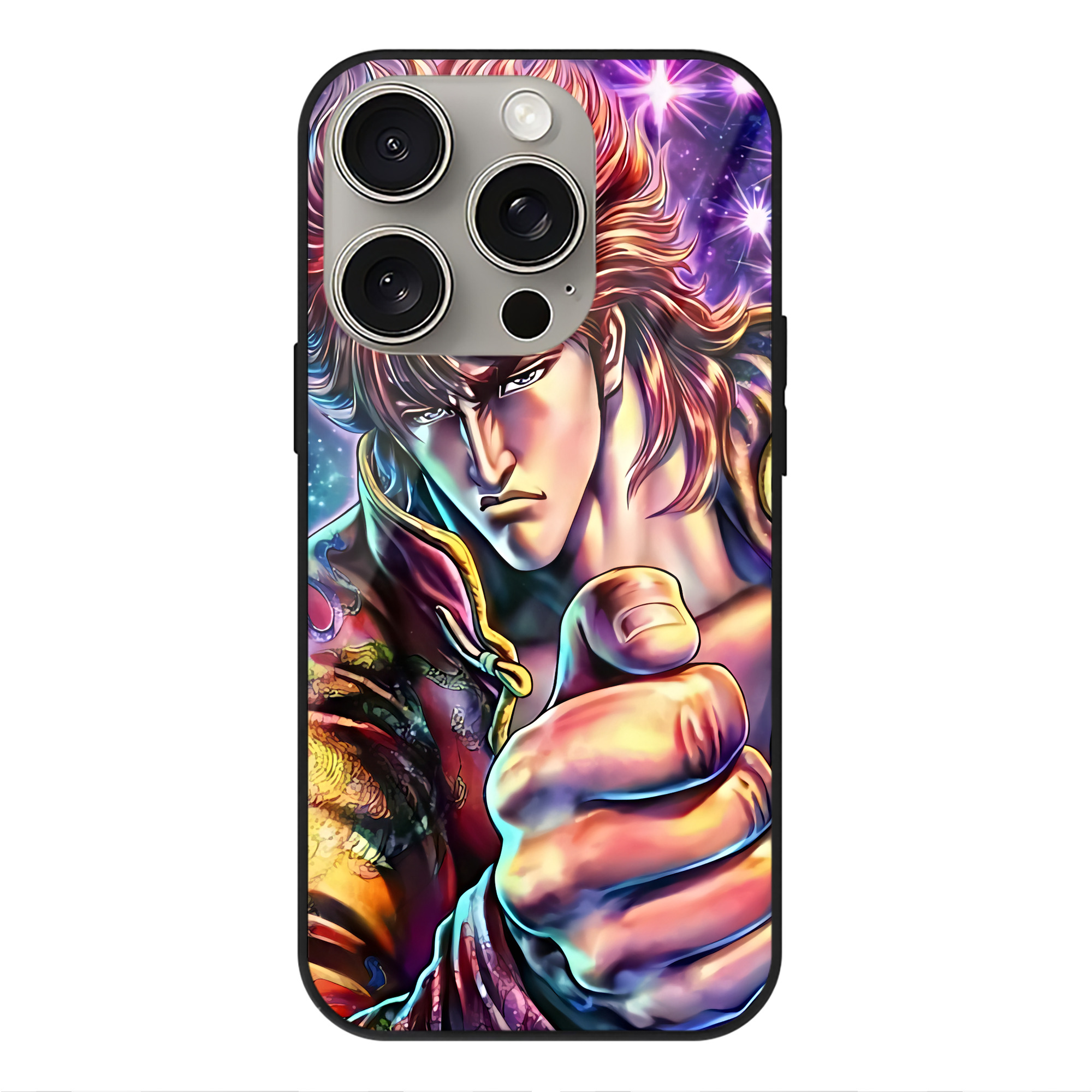 （画像用） 北斗の拳 Fist of the North Star 【iPhone15Pro対応】スマホケース 耐衝撃＆黄変防止 背面ガラス