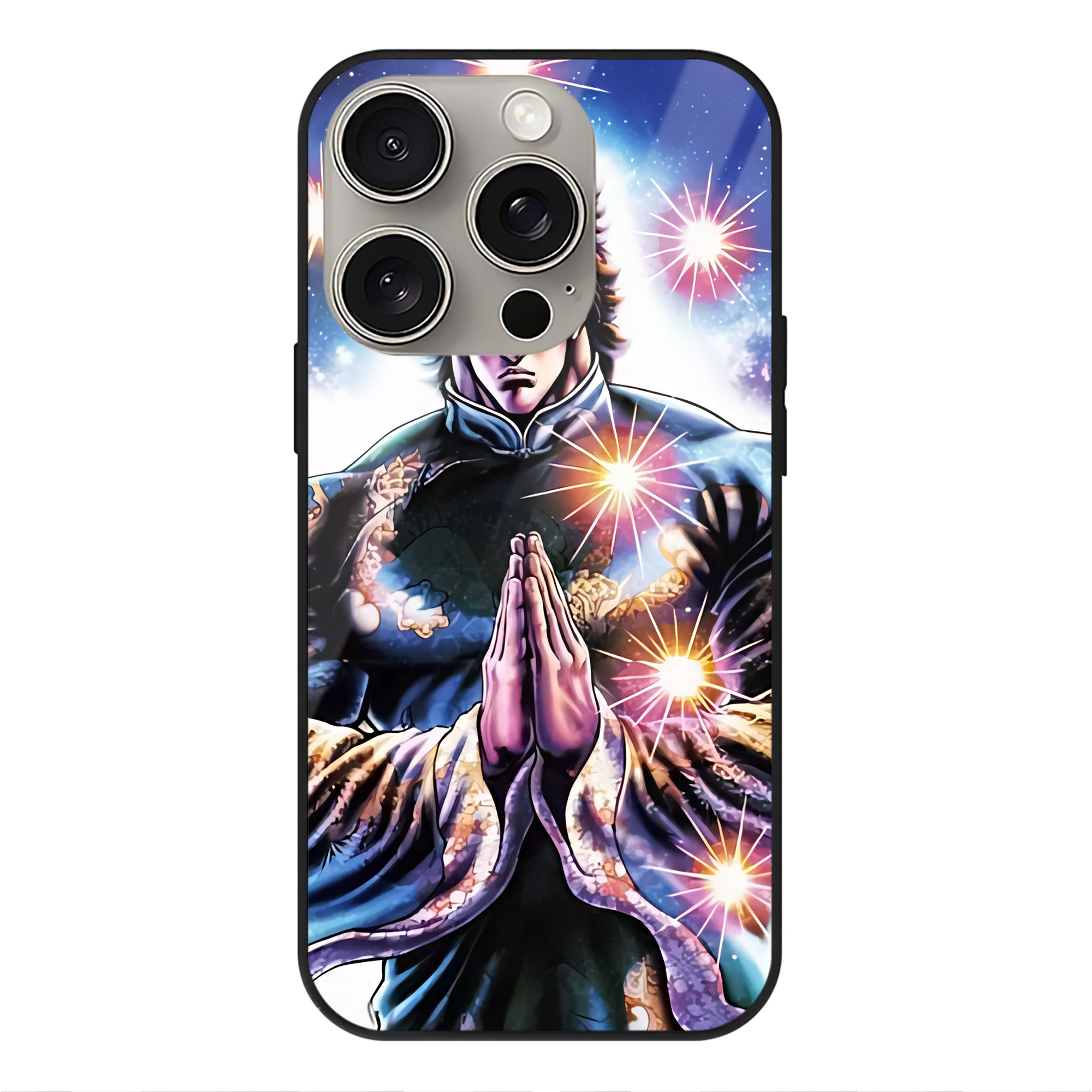 （画像用） 北斗の拳 Fist of the North Star 【iPhone15Pro対応】スマホケース 耐衝撃＆黄変防止 背面ガラス