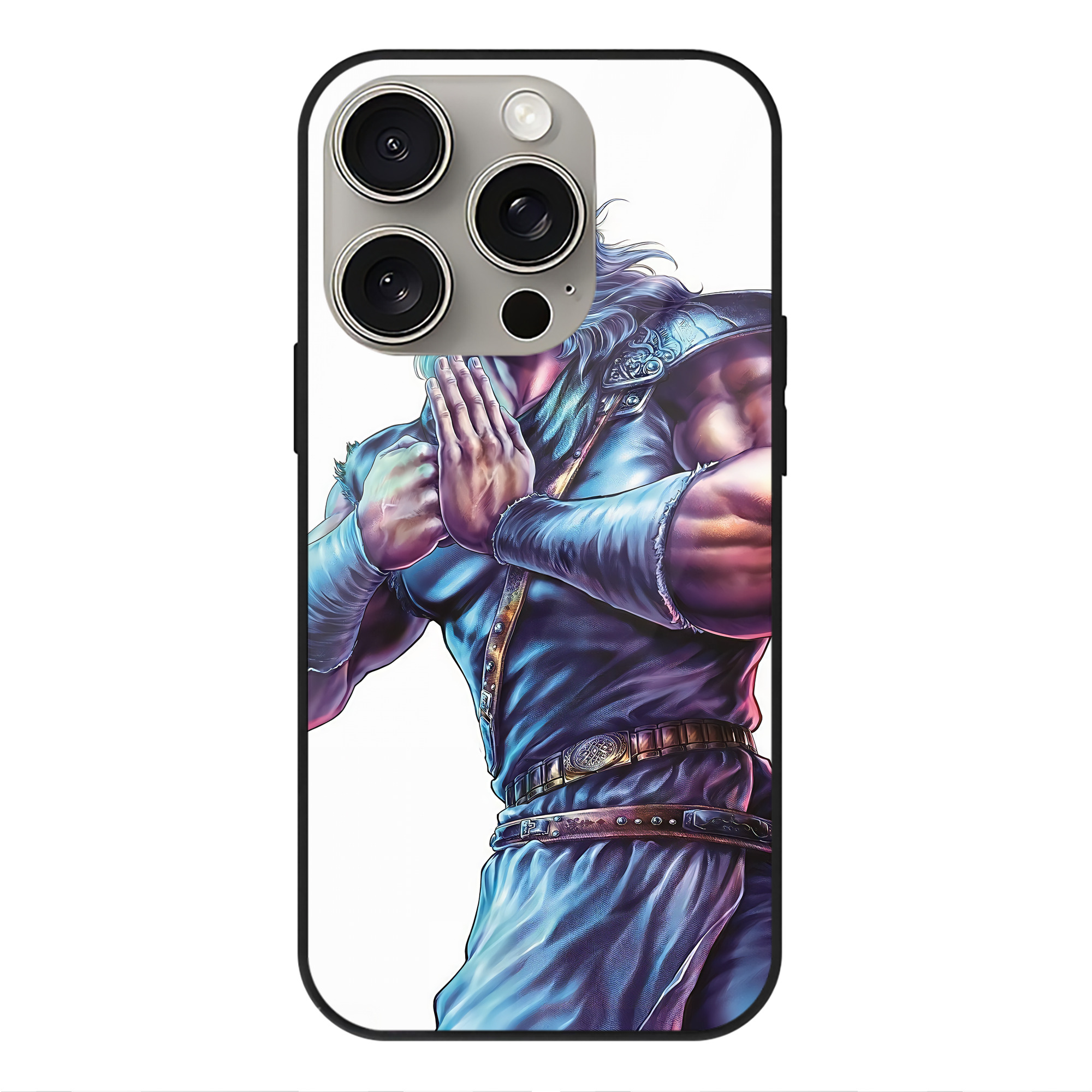 （画像用） 北斗の拳 Fist of the North Star 【iPhone15Pro対応】スマホケース 耐衝撃＆黄変防止 背面ガラス