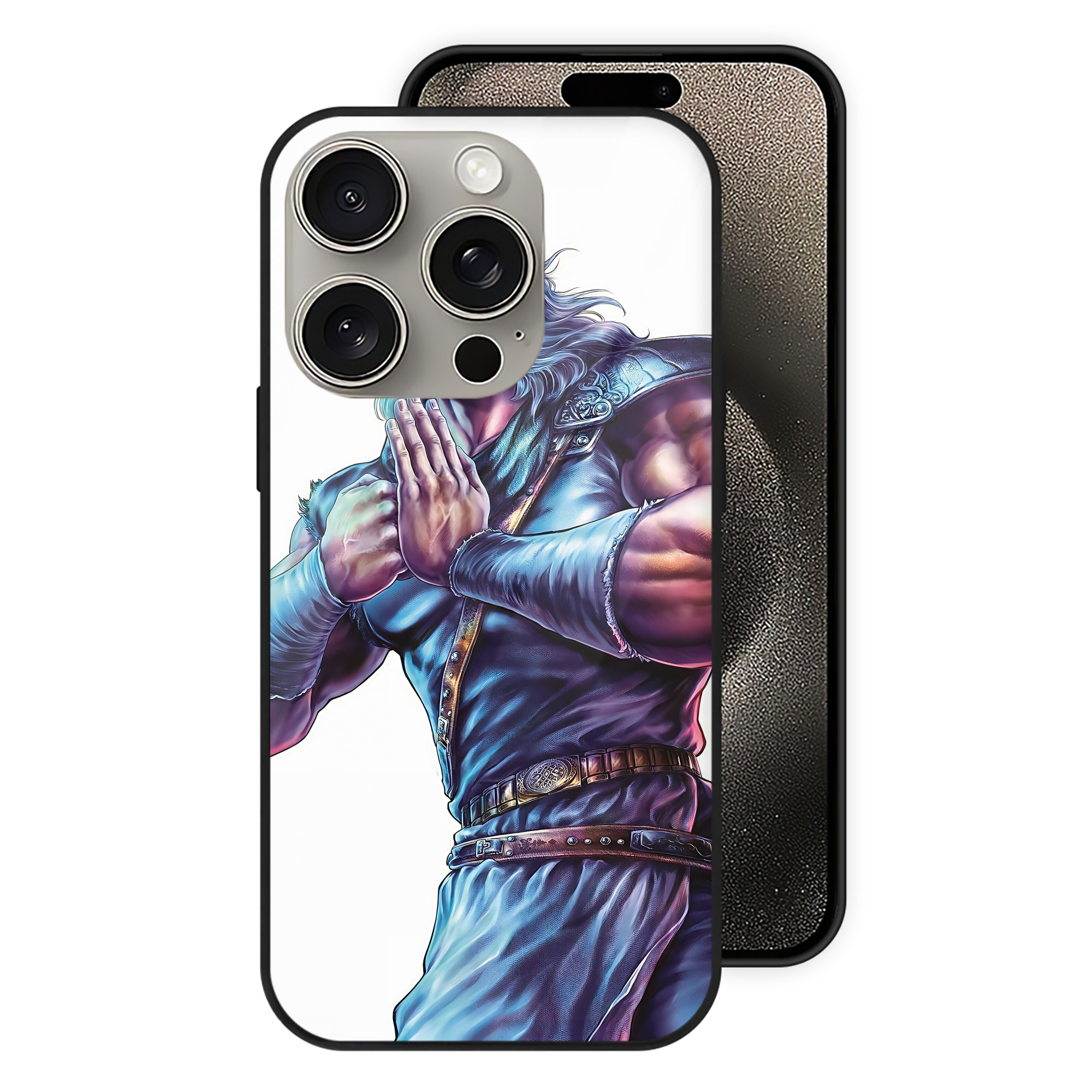 （画像用） 北斗の拳 Fist of the North Star 【iPhone15Pro対応】スマホケース 耐衝撃＆黄変防止 背面ガラス
