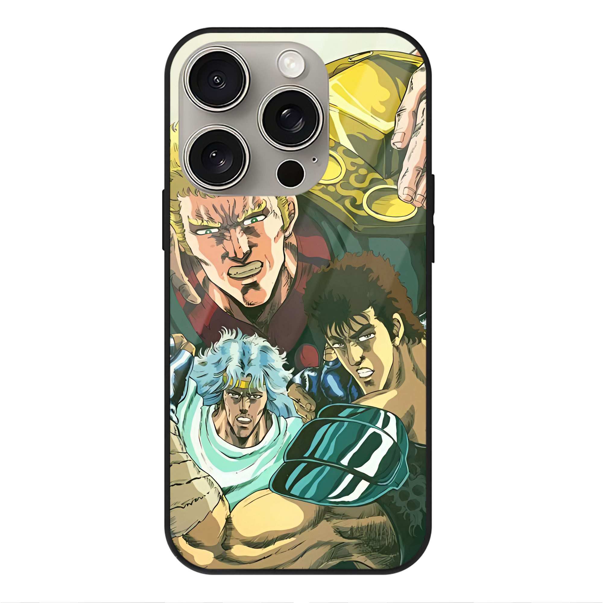 （画像用） 北斗の拳 Fist of the North Star 【iPhone15Pro対応】スマホケース 耐衝撃＆黄変防止 背面ガラス