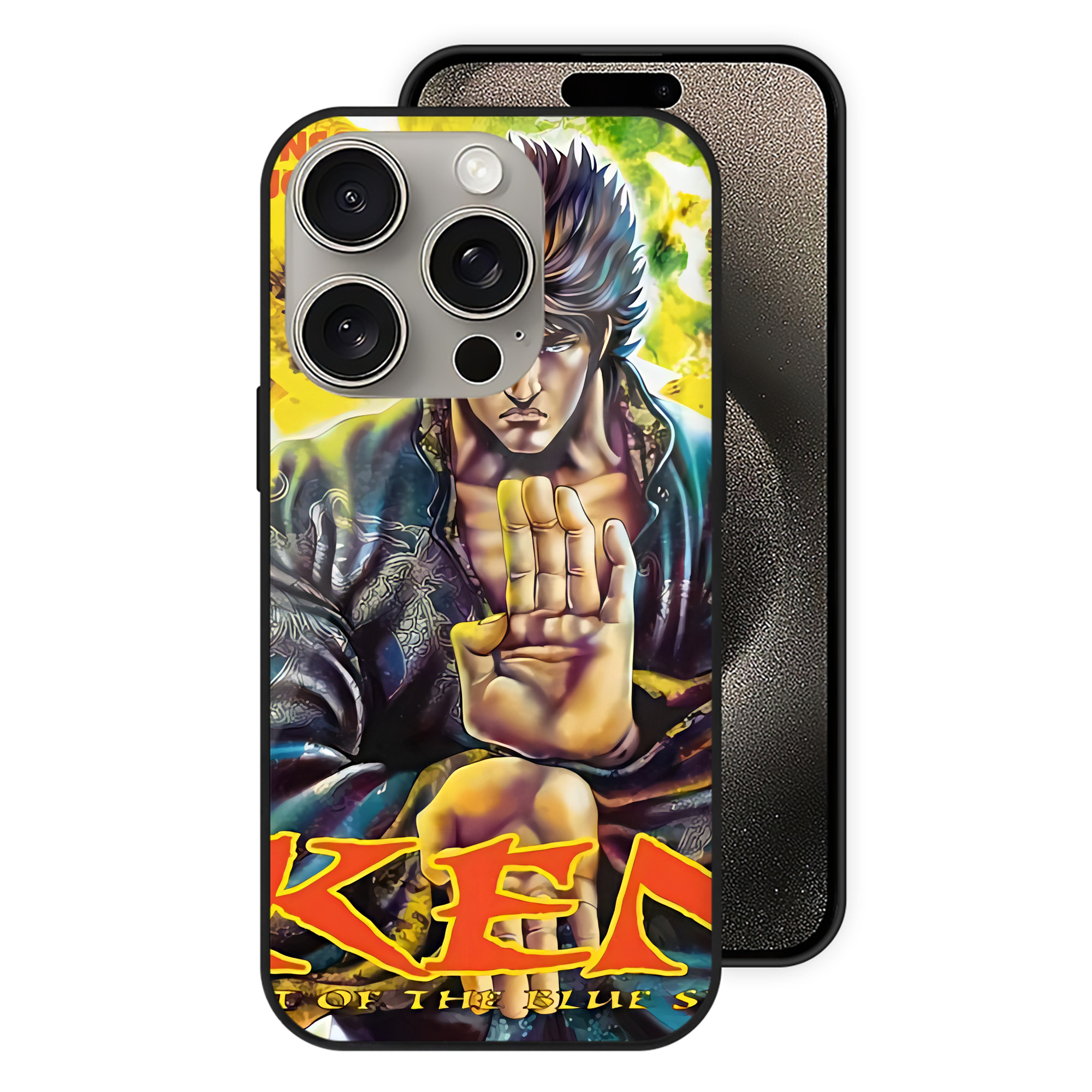 （画像用） 北斗の拳 Fist of the North Star 【iPhone15Pro対応】スマホケース 耐衝撃＆黄変防止 背面ガラス