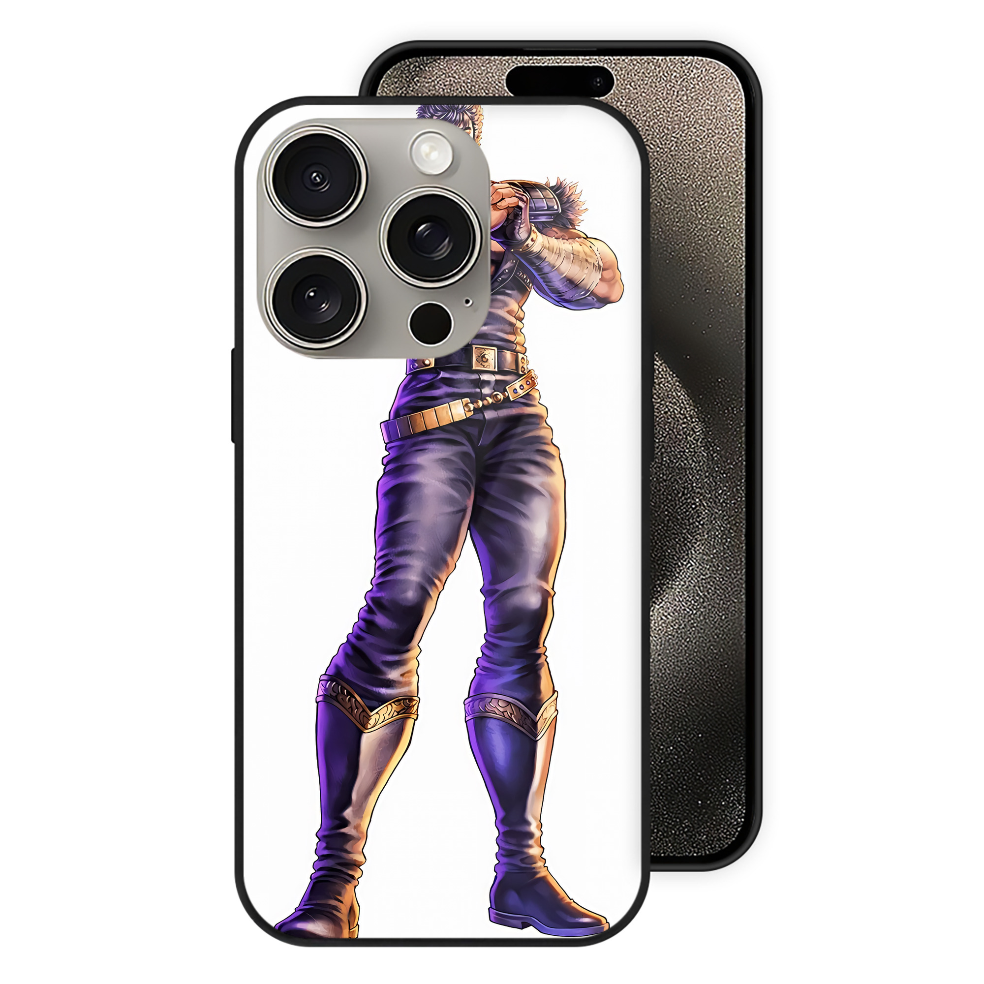 （画像用） 北斗の拳 Fist of the North Star 【iPhone15Pro対応】スマホケース 耐衝撃＆黄変防止 背面ガラス