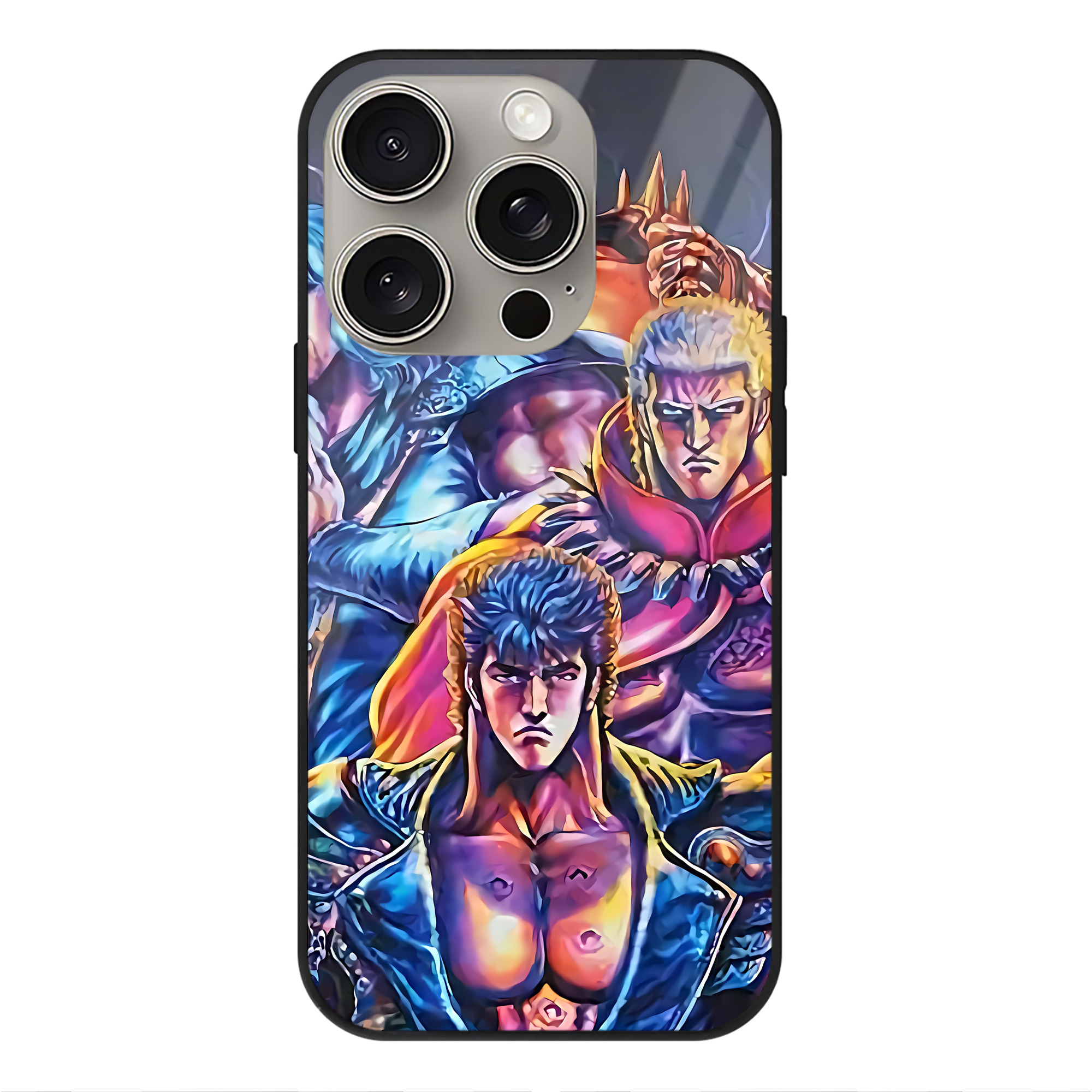 （画像用） 北斗の拳 Fist of the North Star 【iPhone15Pro対応】スマホケース 耐衝撃＆黄変防止 背面ガラス
