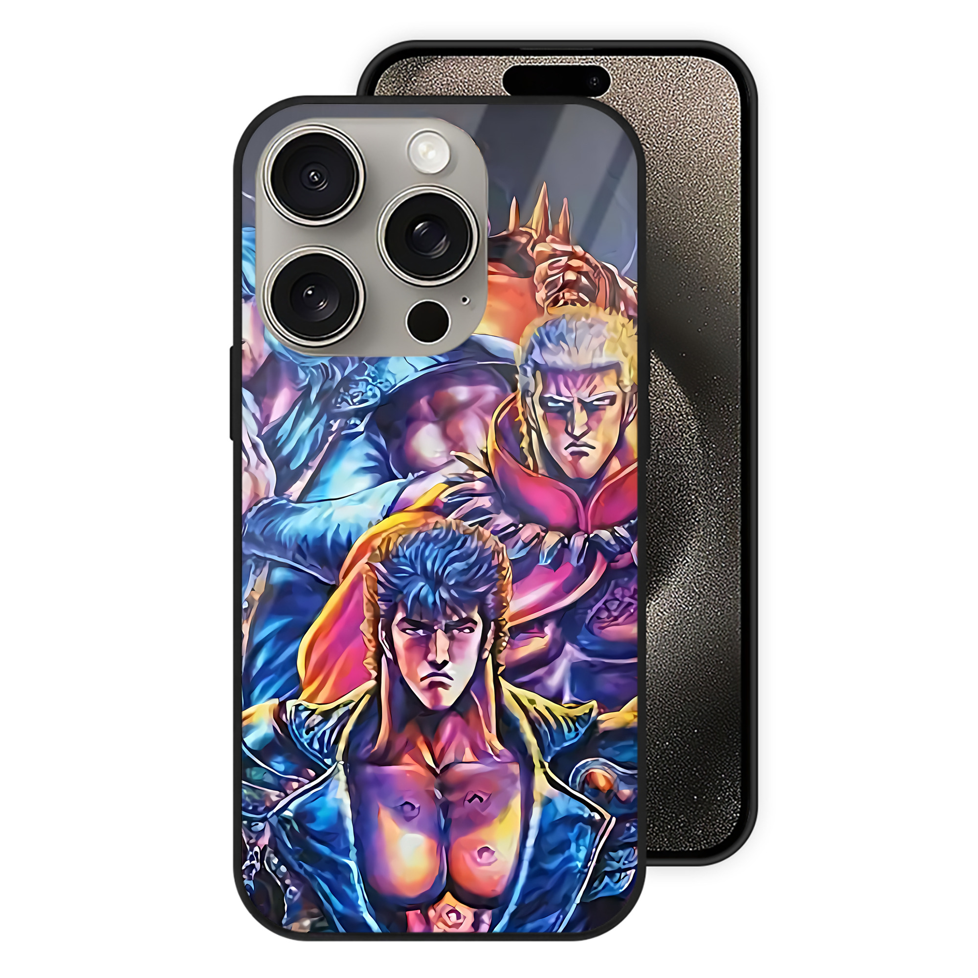 （画像用） 北斗の拳 Fist of the North Star 【iPhone15Pro対応】スマホケース 耐衝撃＆黄変防止 背面ガラス