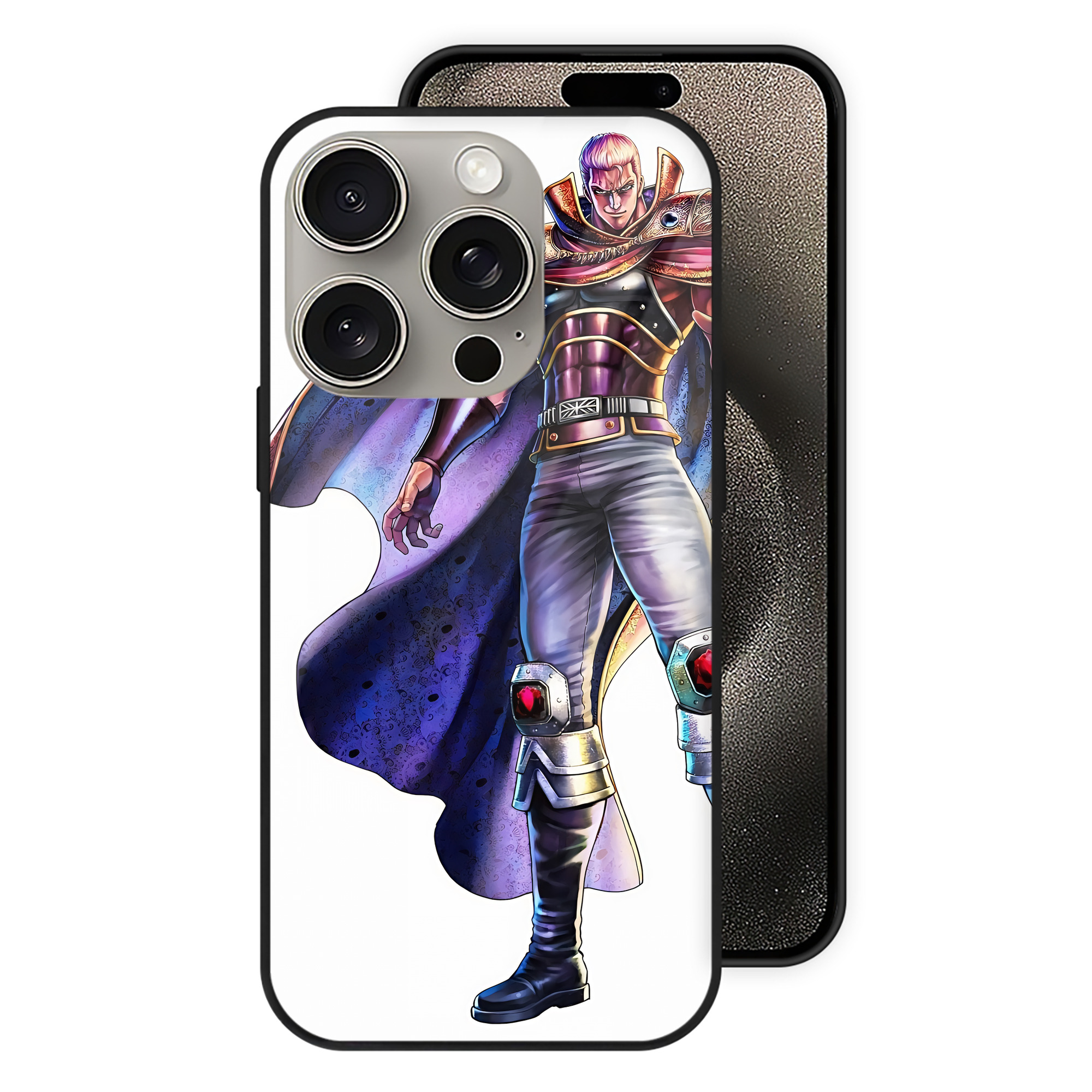 （画像用） 北斗の拳 Fist of the North Star 【iPhone15Pro対応】スマホケース 耐衝撃＆黄変防止 背面ガラス