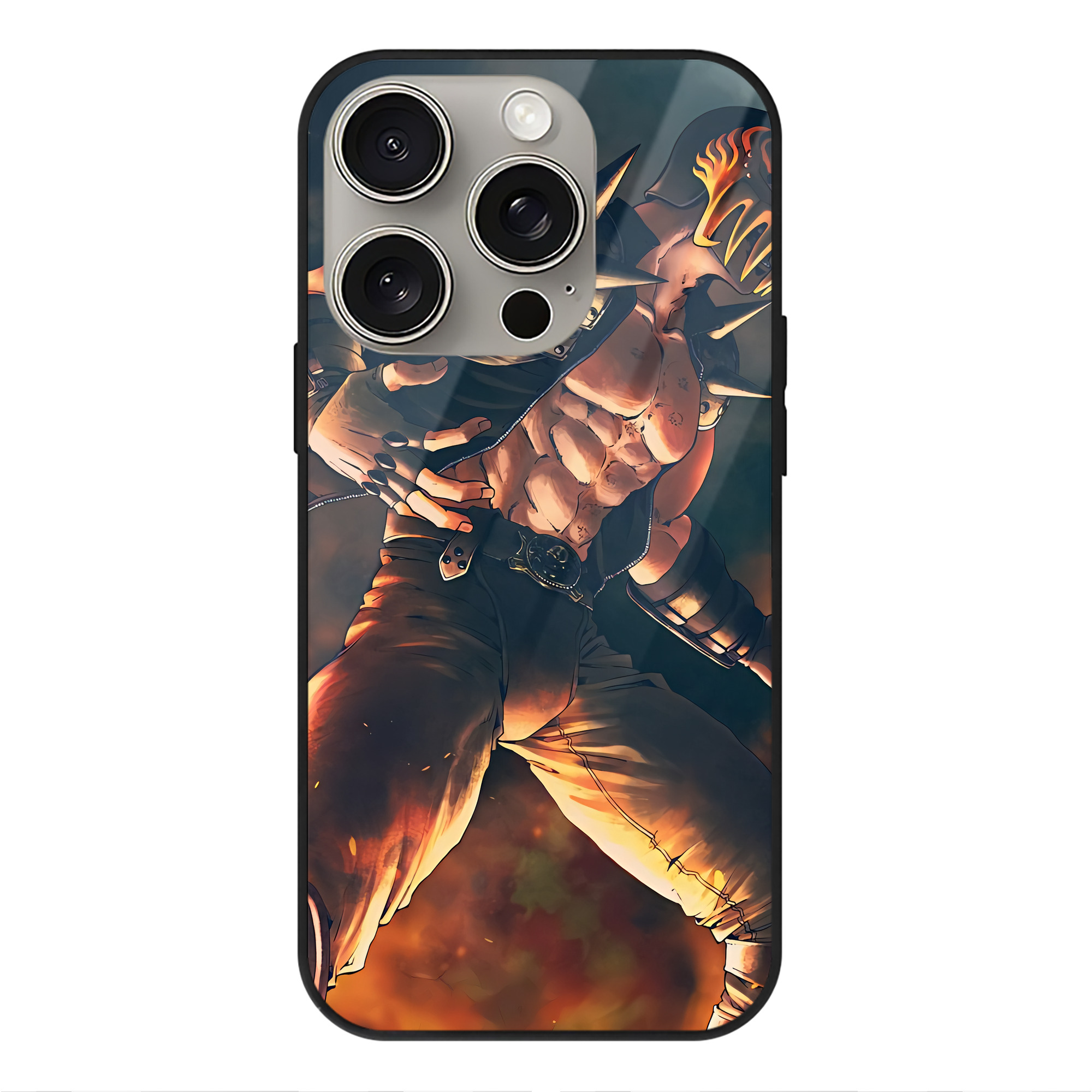 （画像用） 北斗の拳 Fist of the North Star 【iPhone15Pro対応】スマホケース 耐衝撃＆黄変防止 背面ガラス