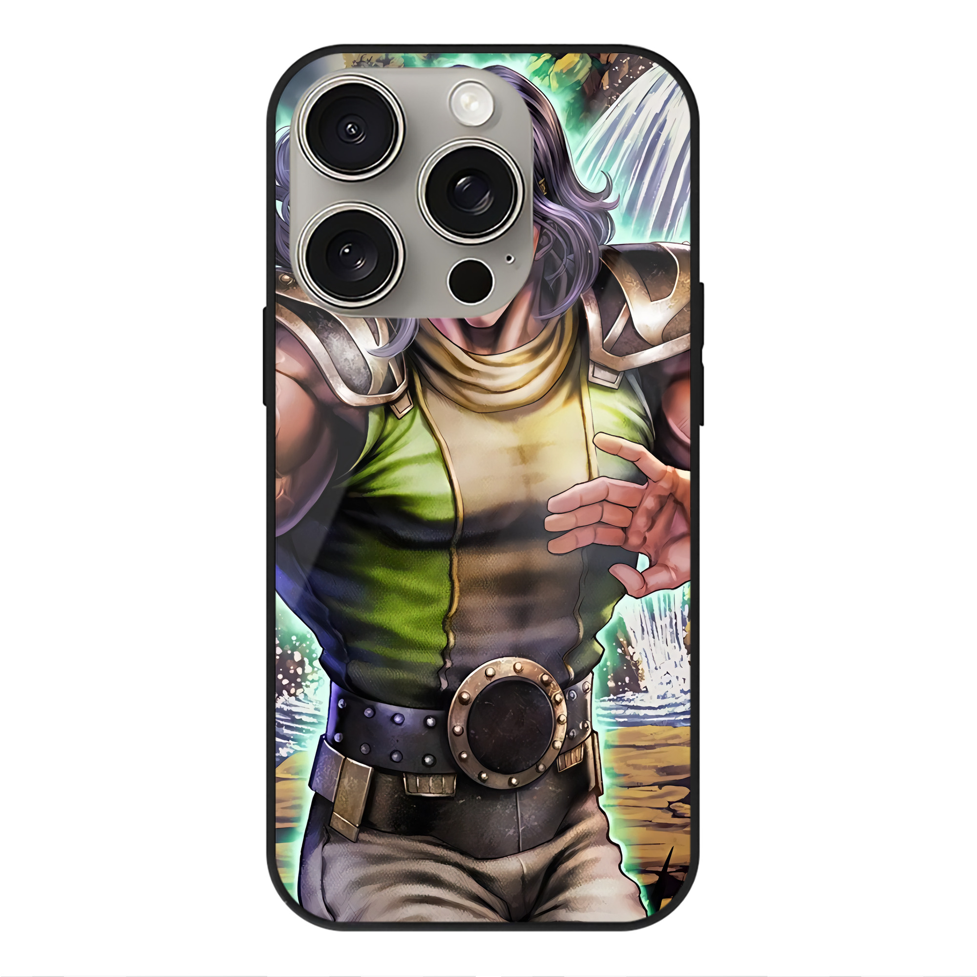 （画像用） 北斗の拳 Fist of the North Star 【iPhone15Pro対応】スマホケース 耐衝撃＆黄変防止 背面ガラス