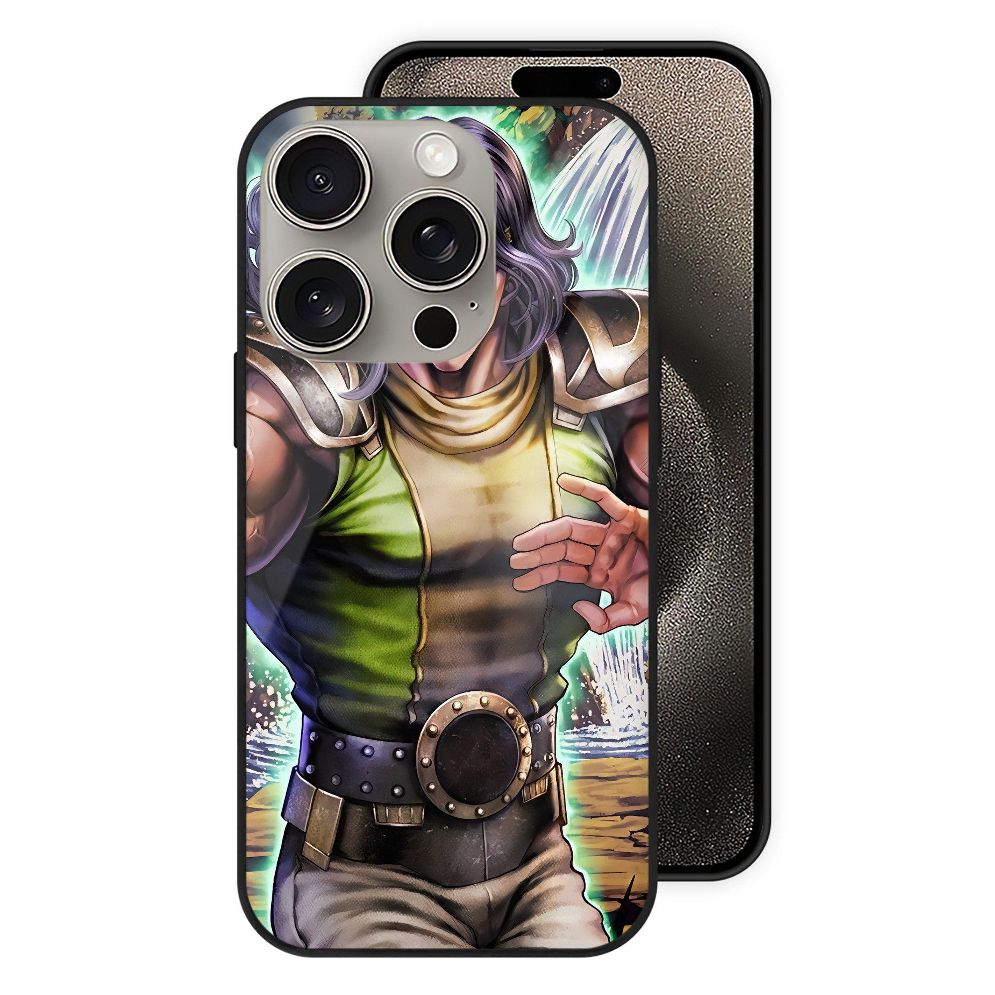 （画像用） 北斗の拳 Fist of the North Star 【iPhone15Pro対応】スマホケース 耐衝撃＆黄変防止 背面ガラス