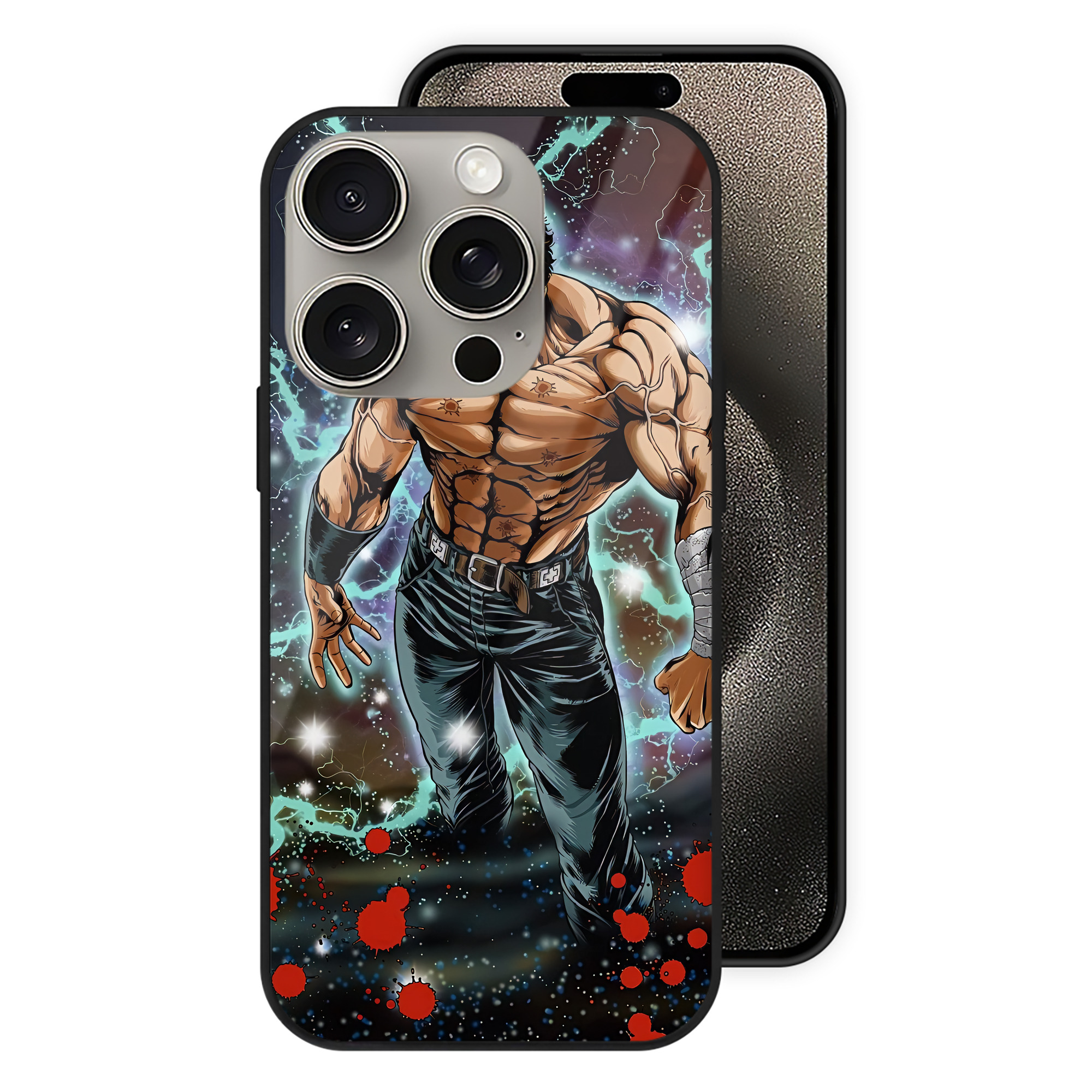 （画像用） 北斗の拳 Fist of the North Star 【iPhone15Pro対応】スマホケース 耐衝撃＆黄変防止 背面ガラス