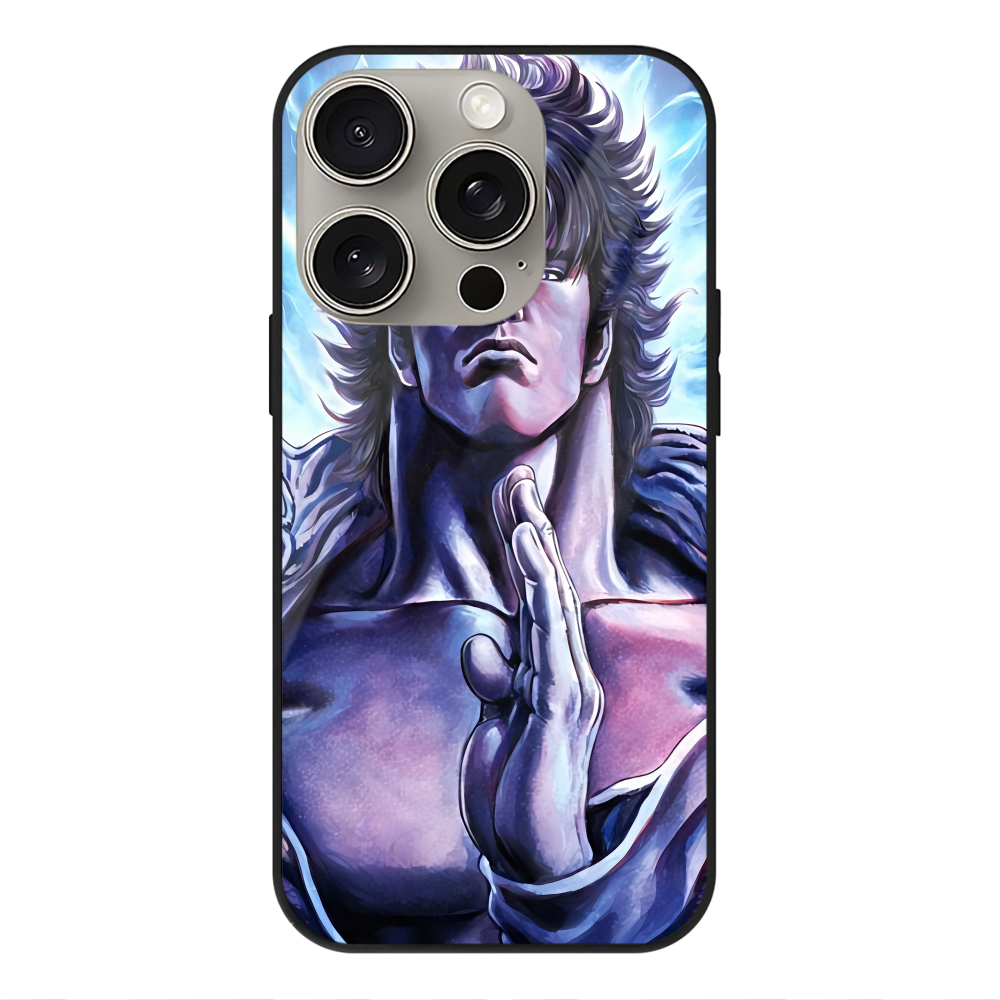 （画像用） 北斗の拳 Fist of the North Star 【iPhone15Pro対応】スマホケース 耐衝撃＆黄変防止 背面ガラス