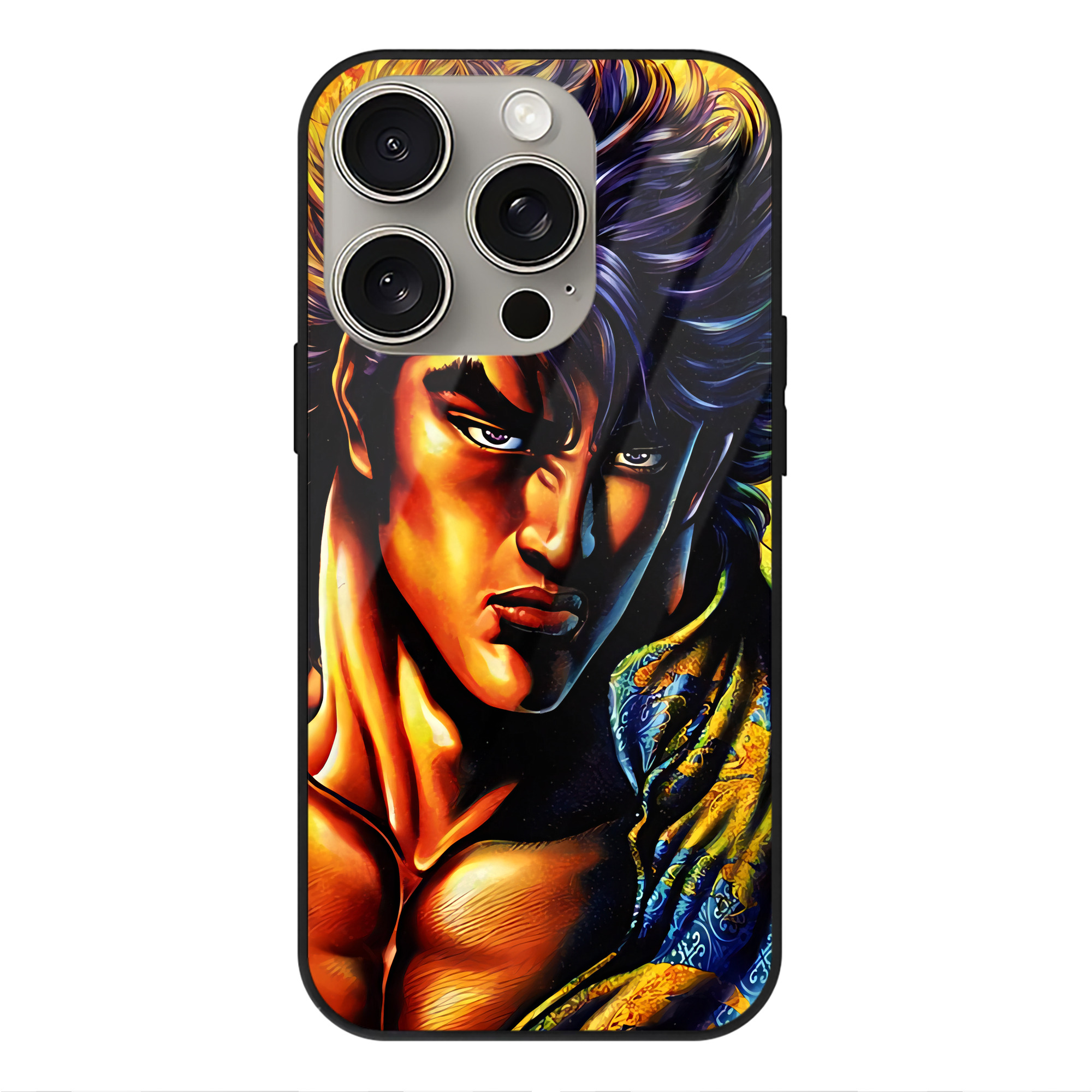 （画像用） 北斗の拳 Fist of the North Star 【iPhone15Pro対応】スマホケース 耐衝撃＆黄変防止 背面ガラス