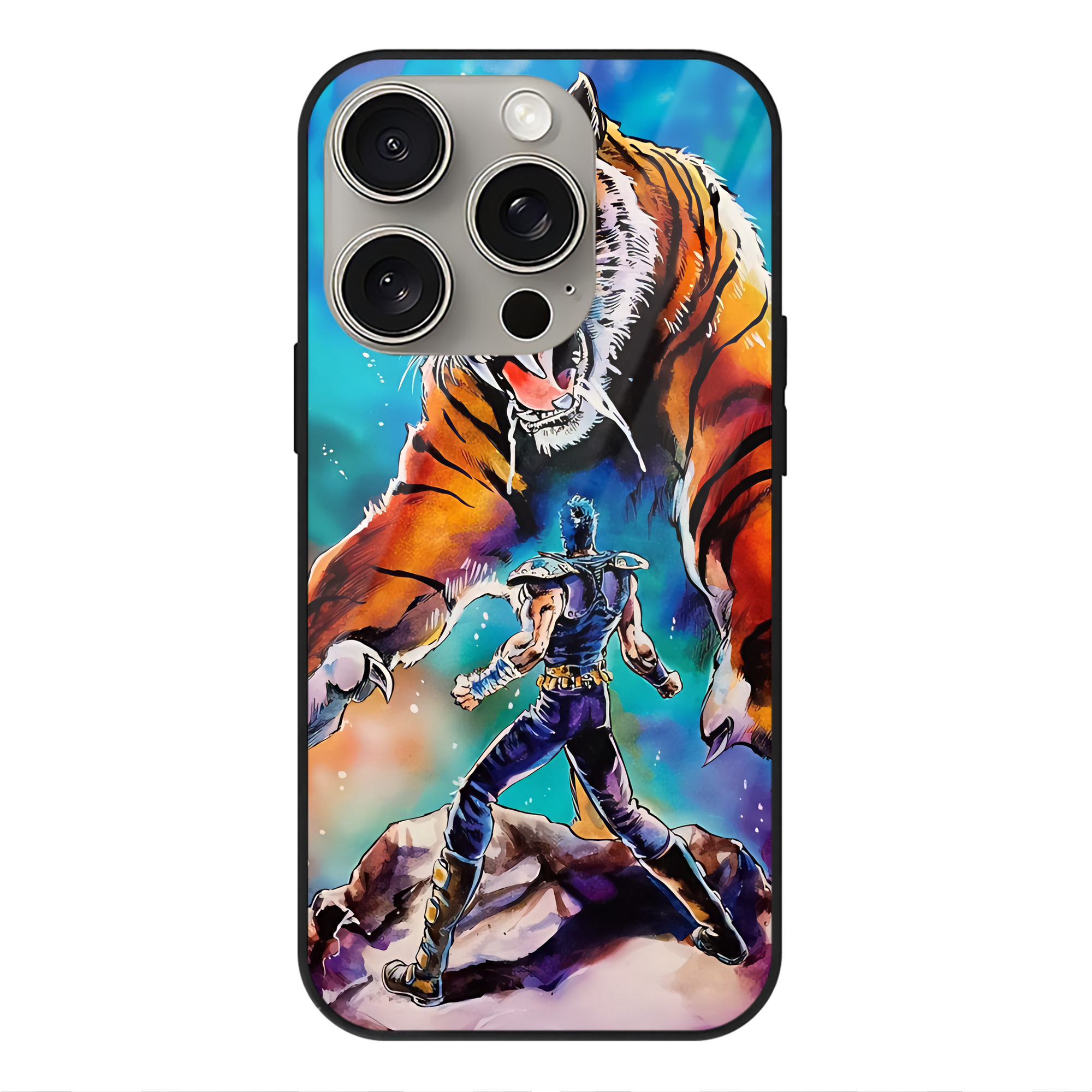 （画像用） 北斗の拳 Fist of the North Star 【iPhone15Pro対応】スマホケース 耐衝撃＆黄変防止 背面ガラス