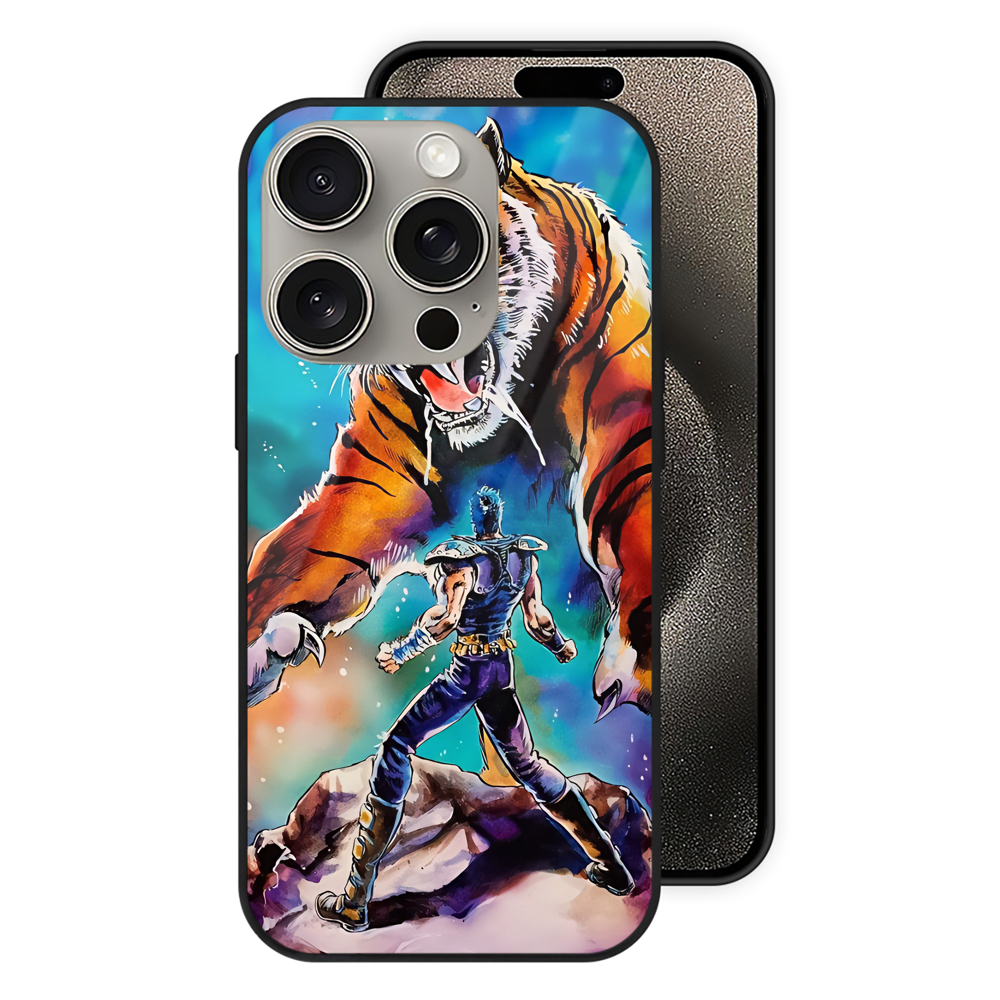 （画像用） 北斗の拳 Fist of the North Star 【iPhone15Pro対応】スマホケース 耐衝撃＆黄変防止 背面ガラス