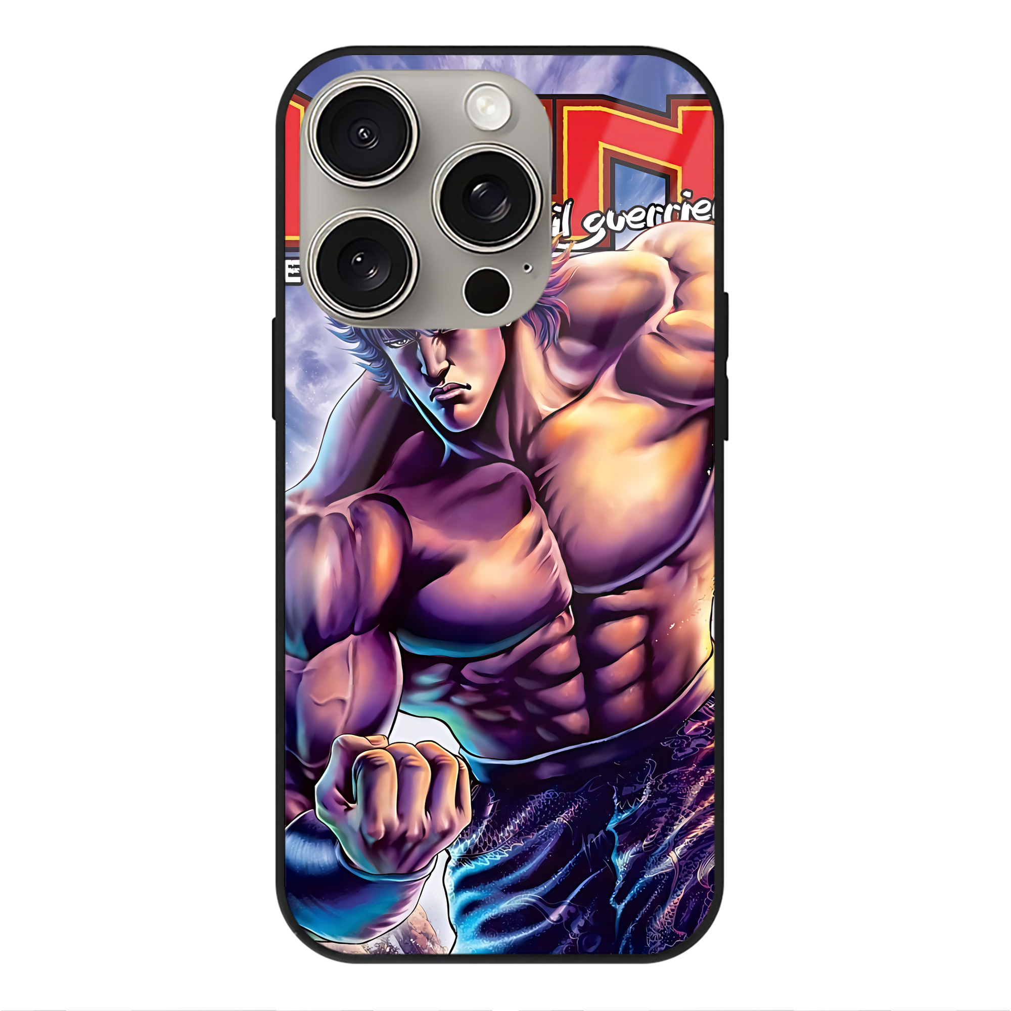 （画像用） 北斗の拳 Fist of the North Star 【iPhone15Pro対応】スマホケース 耐衝撃＆黄変防止 背面ガラス