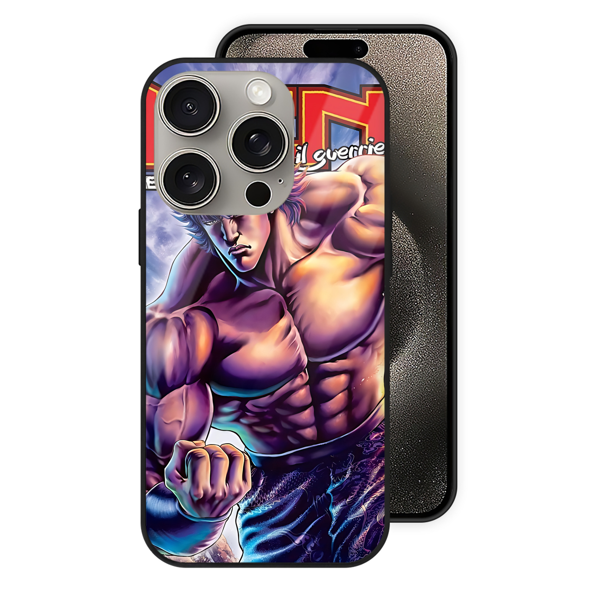 （画像用） 北斗の拳 Fist of the North Star 【iPhone15Pro対応】スマホケース 耐衝撃＆黄変防止 背面ガラス