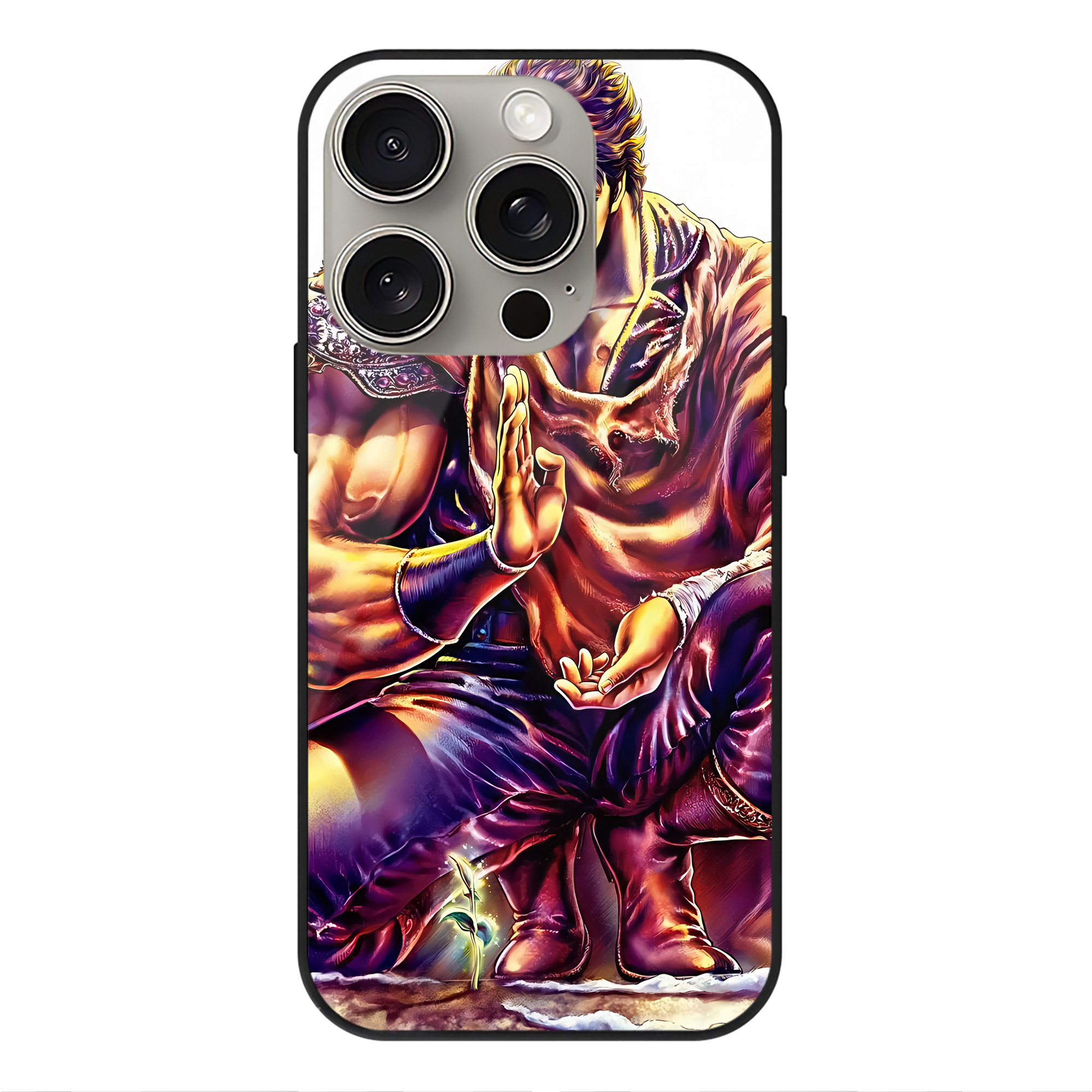 （画像用） 北斗の拳 Fist of the North Star 【iPhone15Pro対応】スマホケース 耐衝撃＆黄変防止 背面ガラス