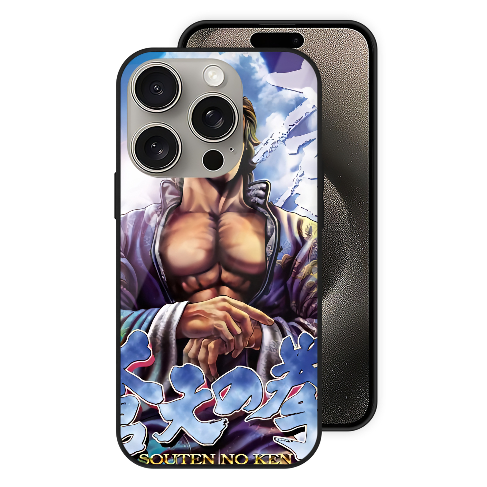 （画像用） 北斗の拳 Fist of the North Star 【iPhone15Pro対応】スマホケース 耐衝撃＆黄変防止 背面ガラス