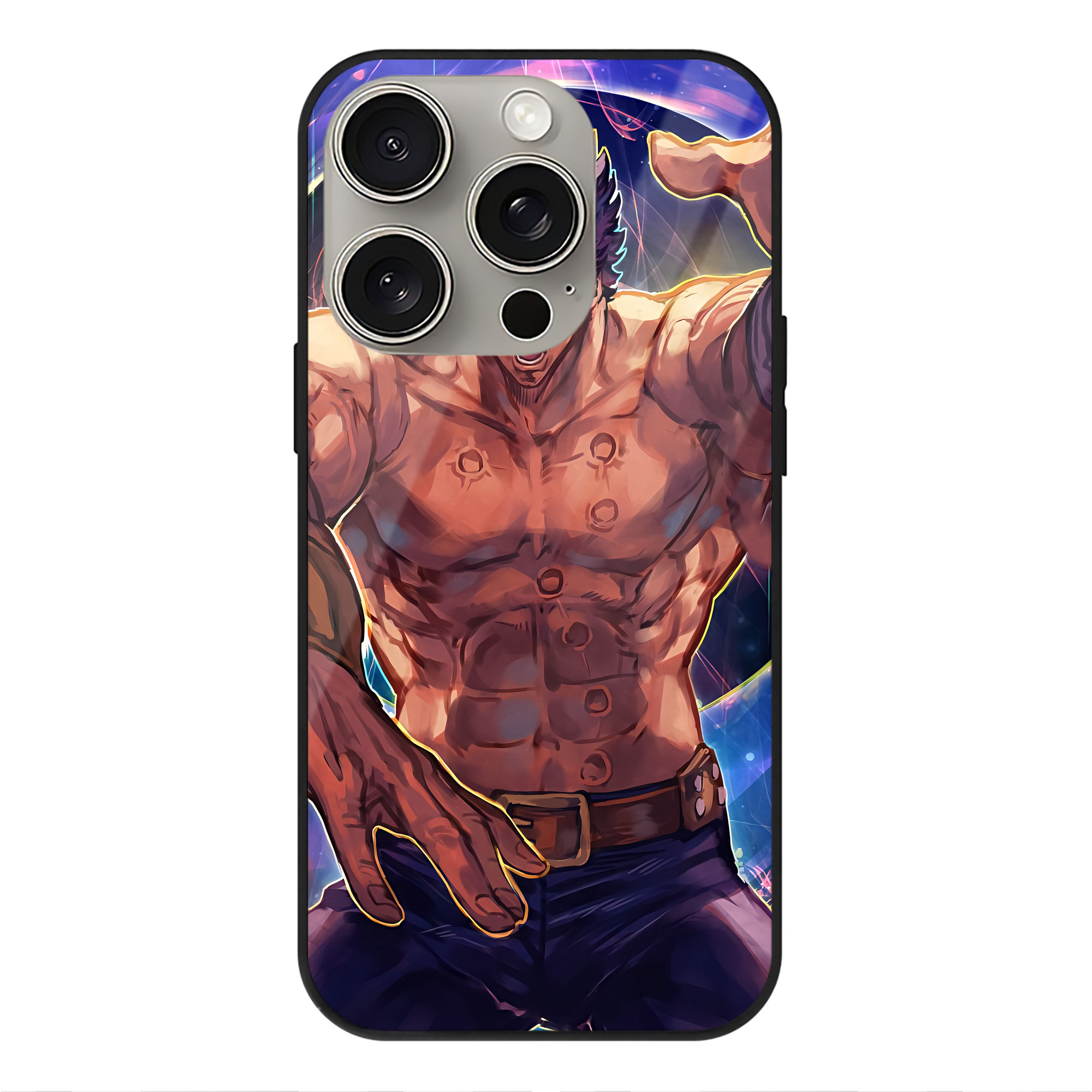 （画像用） 北斗の拳 Fist of the North Star 【iPhone15Pro対応】スマホケース 耐衝撃＆黄変防止 背面ガラス