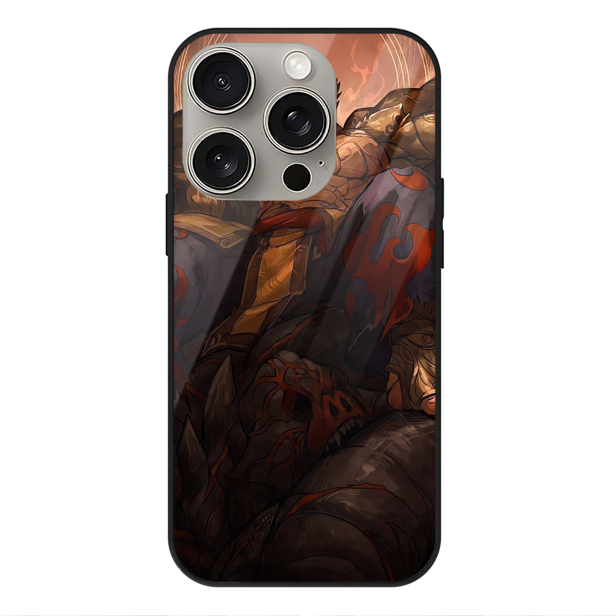 （画像用） 北斗の拳 Fist of the North Star 【iPhone15Pro対応】スマホケース 耐衝撃＆黄変防止 背面ガラス