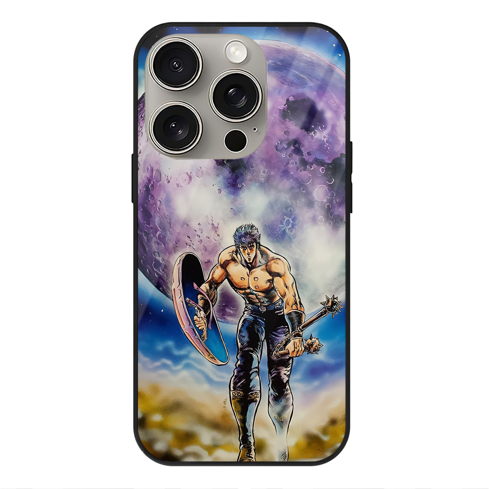 （画像用） 北斗の拳 Fist of the North Star 【iPhone15Pro対応】スマホケース 耐衝撃＆黄変防止 背面ガラス