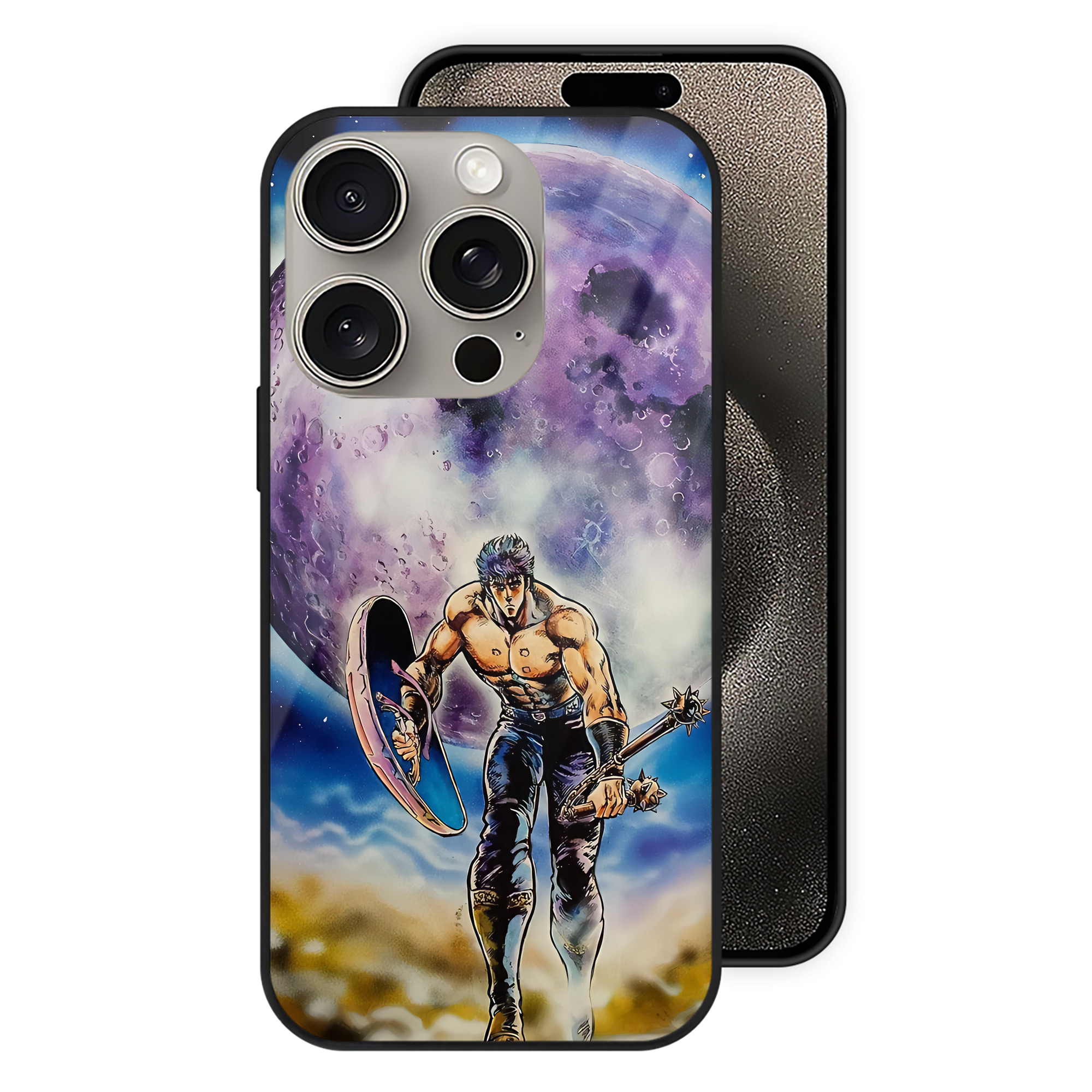 （画像用） 北斗の拳 Fist of the North Star 【iPhone15Pro対応】スマホケース 耐衝撃＆黄変防止 背面ガラス