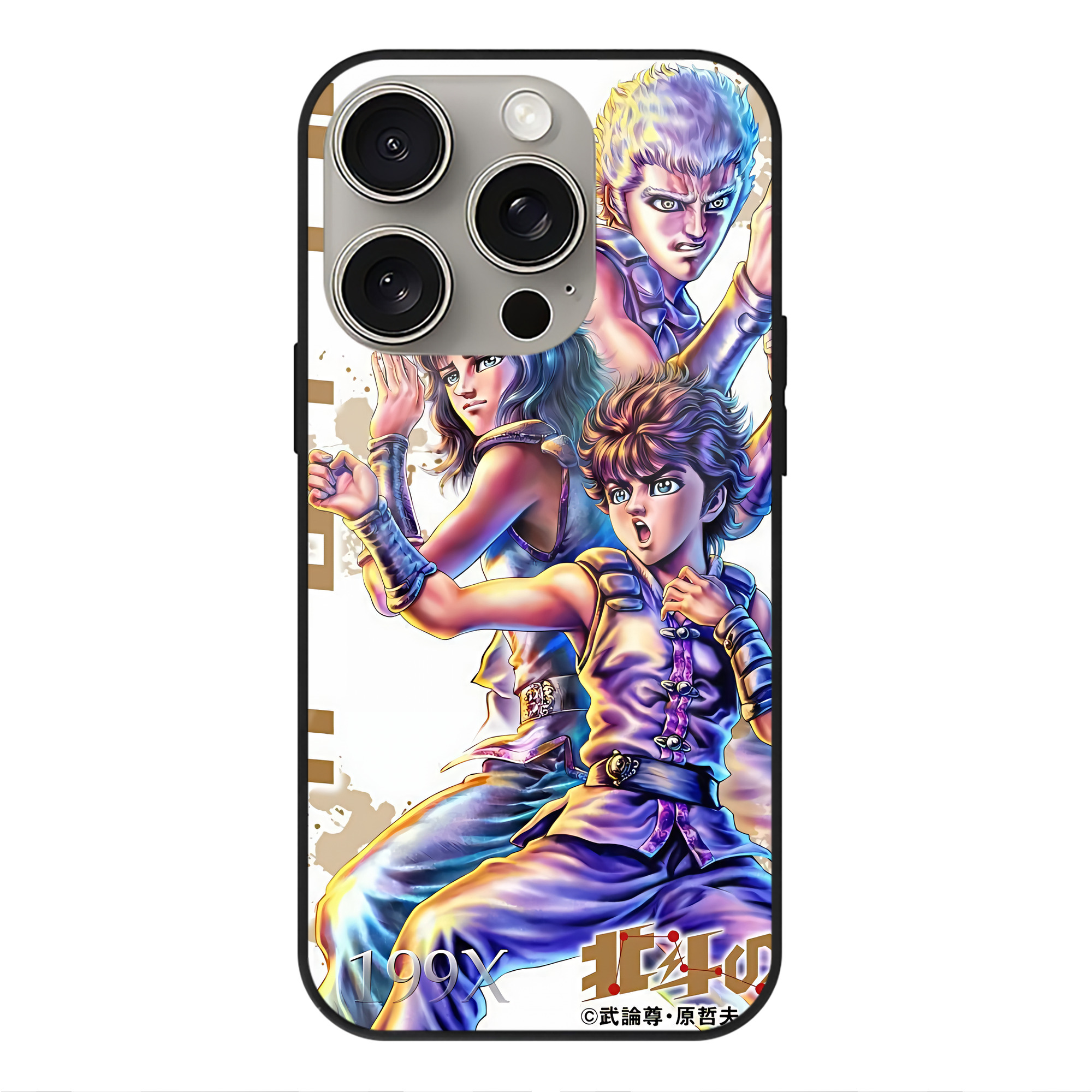 （画像用） 北斗の拳 Fist of the North Star 【iPhone15Pro対応】スマホケース 耐衝撃＆黄変防止 背面ガラス