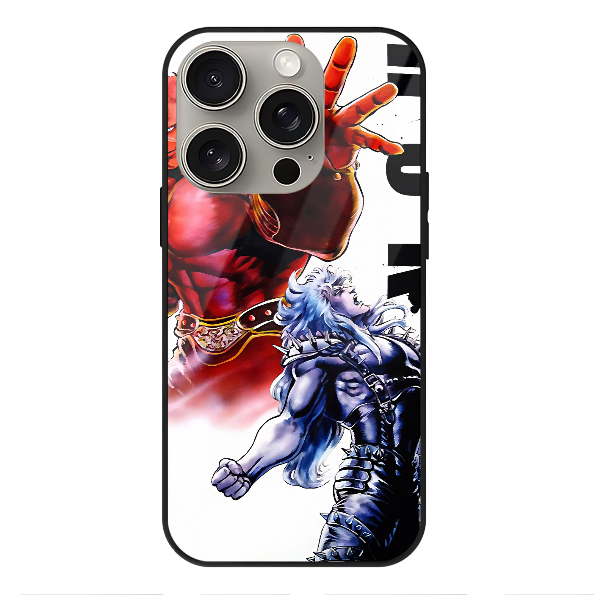 （画像用） 北斗の拳 Fist of the North Star 【iPhone15Pro対応】スマホケース 耐衝撃＆黄変防止 背面ガラス