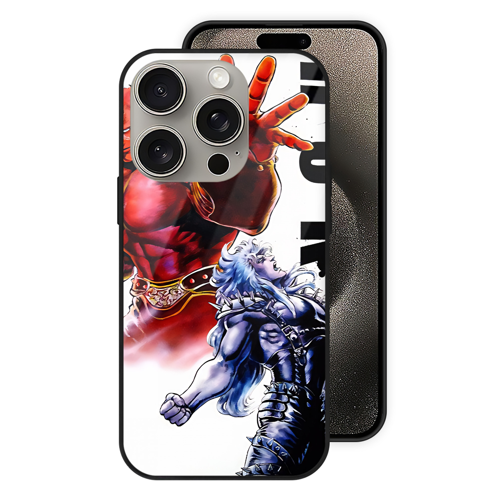 （画像用） 北斗の拳 Fist of the North Star 【iPhone15Pro対応】スマホケース 耐衝撃＆黄変防止 背面ガラス