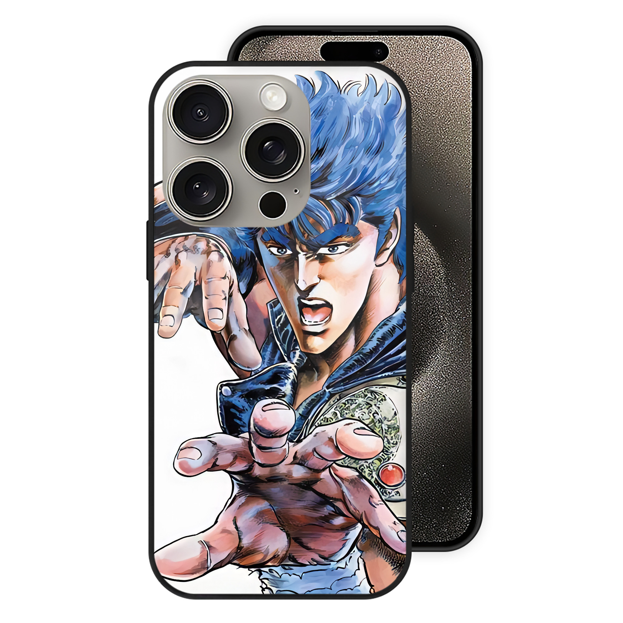 （画像用） 北斗の拳 Fist of the North Star 【iPhone15Pro対応】スマホケース 耐衝撃＆黄変防止 背面ガラス