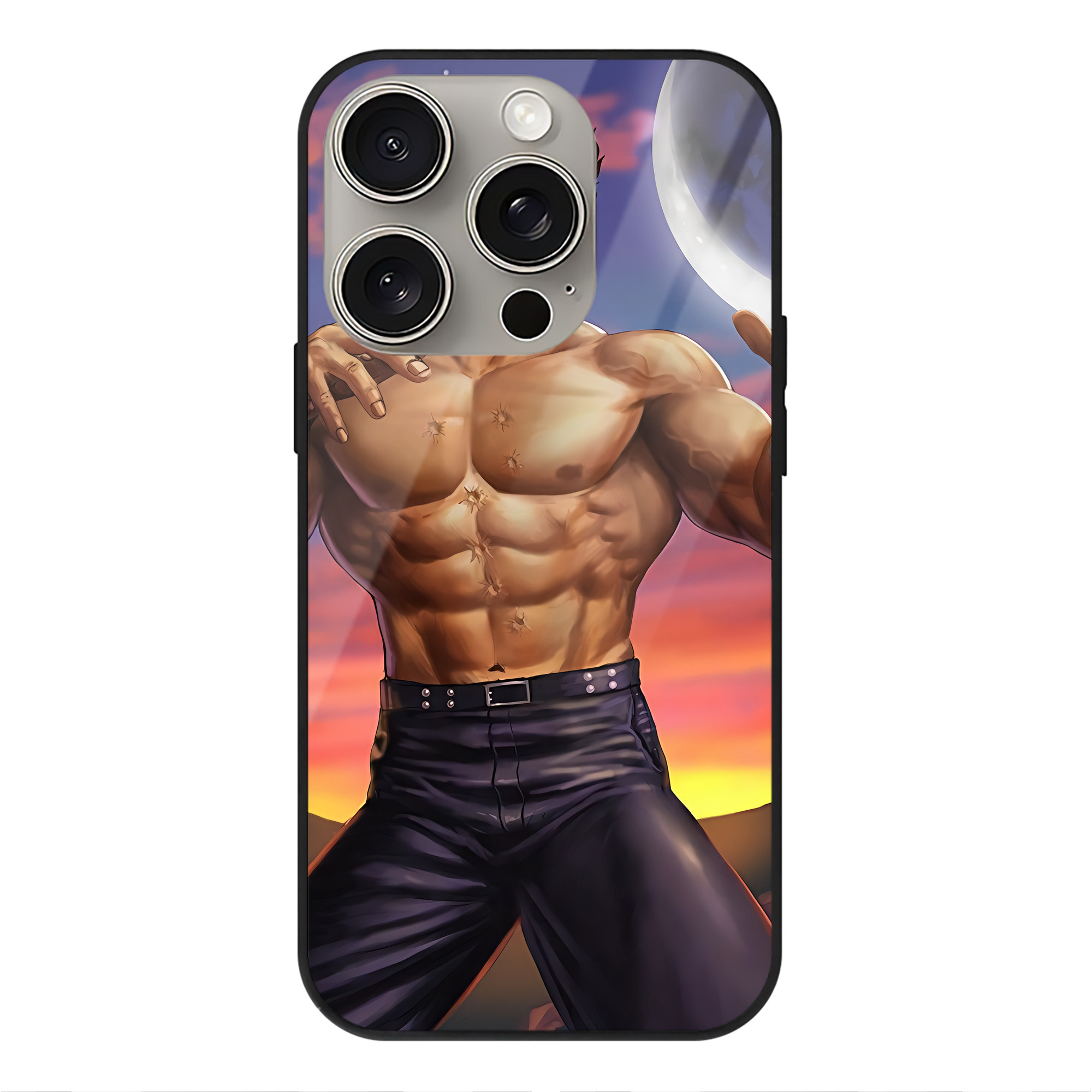 （画像用） 北斗の拳 Fist of the North Star 【iPhone15Pro対応】スマホケース 耐衝撃＆黄変防止 背面ガラス