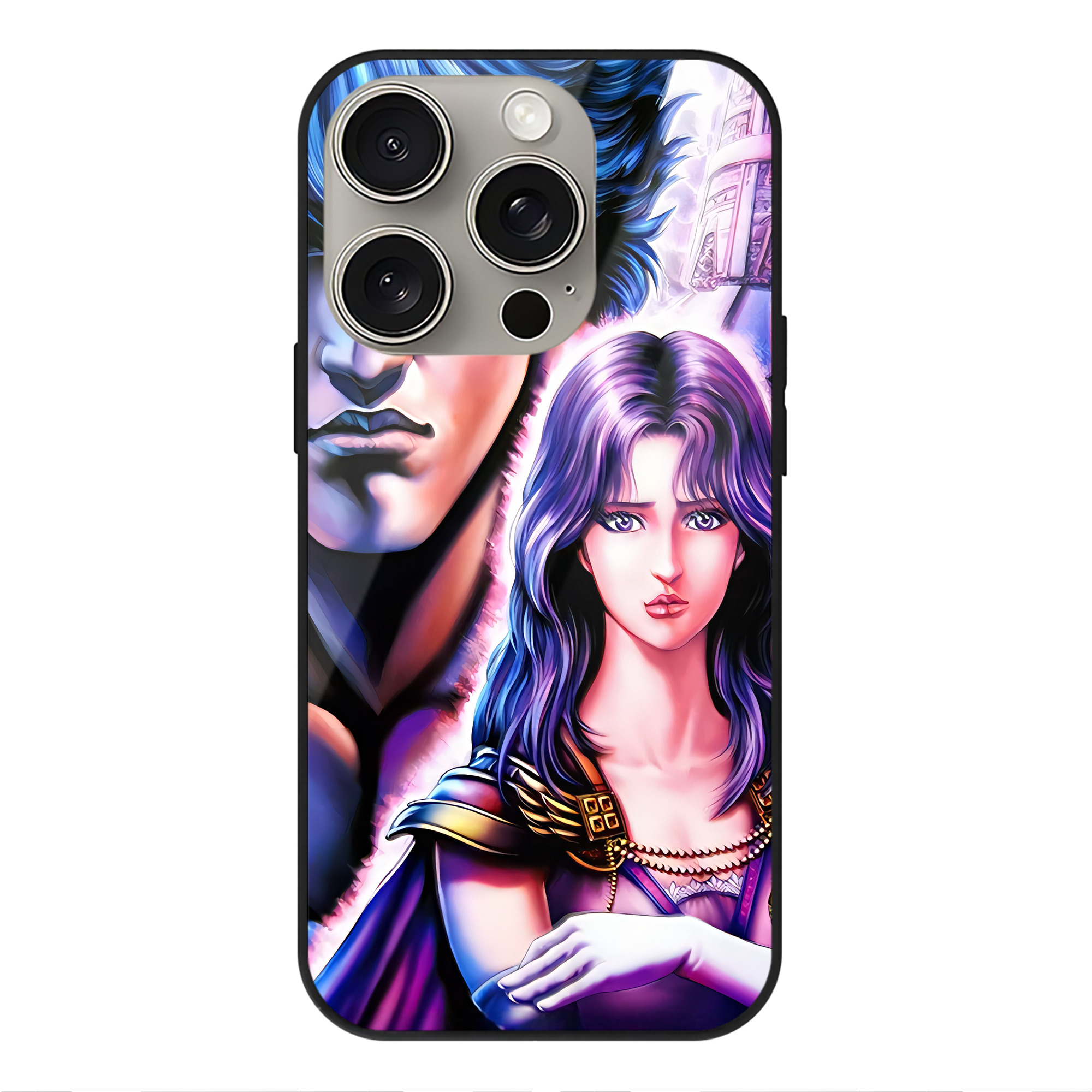 （画像用） 北斗の拳 Fist of the North Star 【iPhone15Pro対応】スマホケース 耐衝撃＆黄変防止 背面ガラス